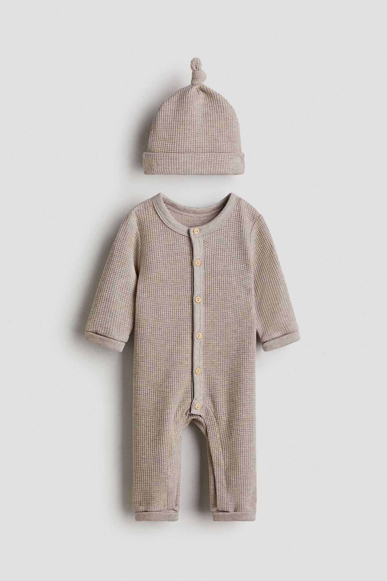 Ensemble 2 pièces en coton gaufré - Beige - ENFANT | H&M FR