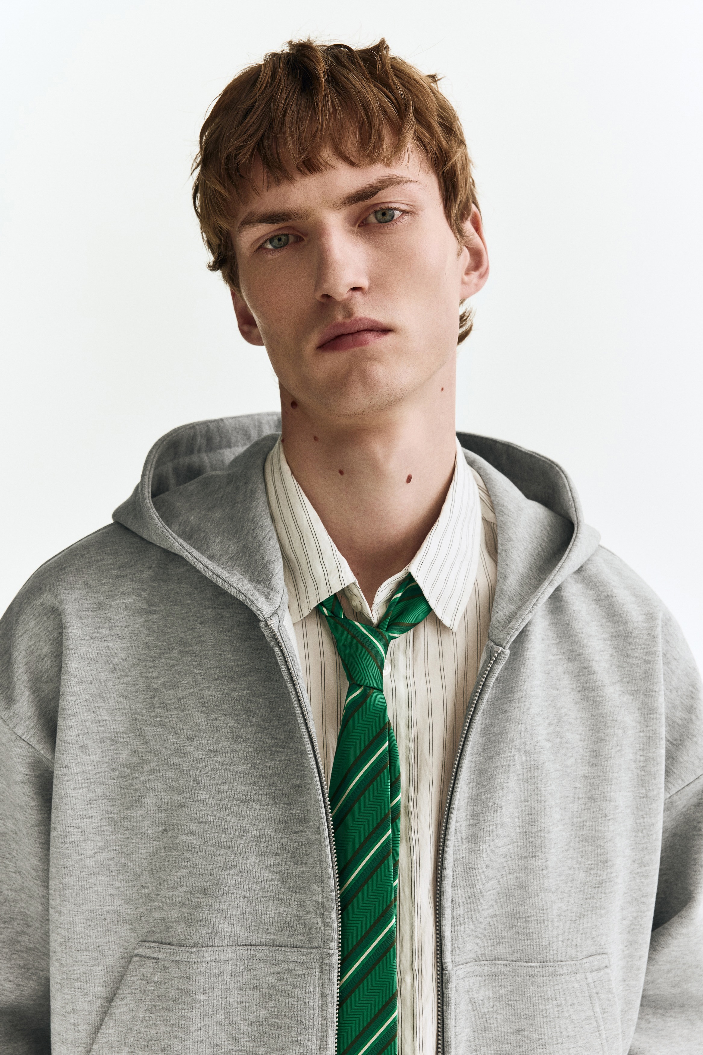 オーバーサイズフィット フルジップスウェットパーカ - ピンク | H&M JP