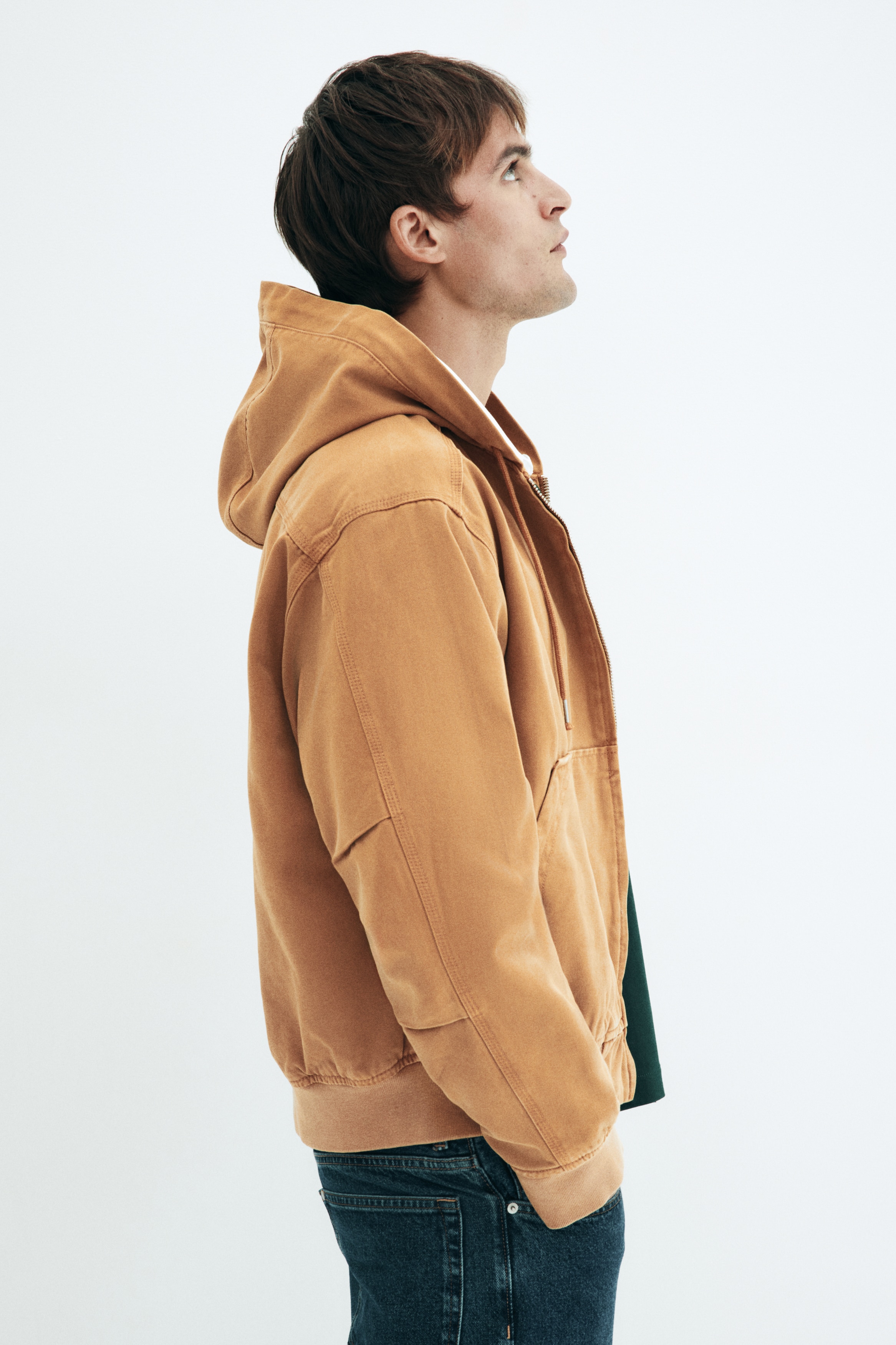 Men's Camel Hooded Workwear Jacket | H&M CA