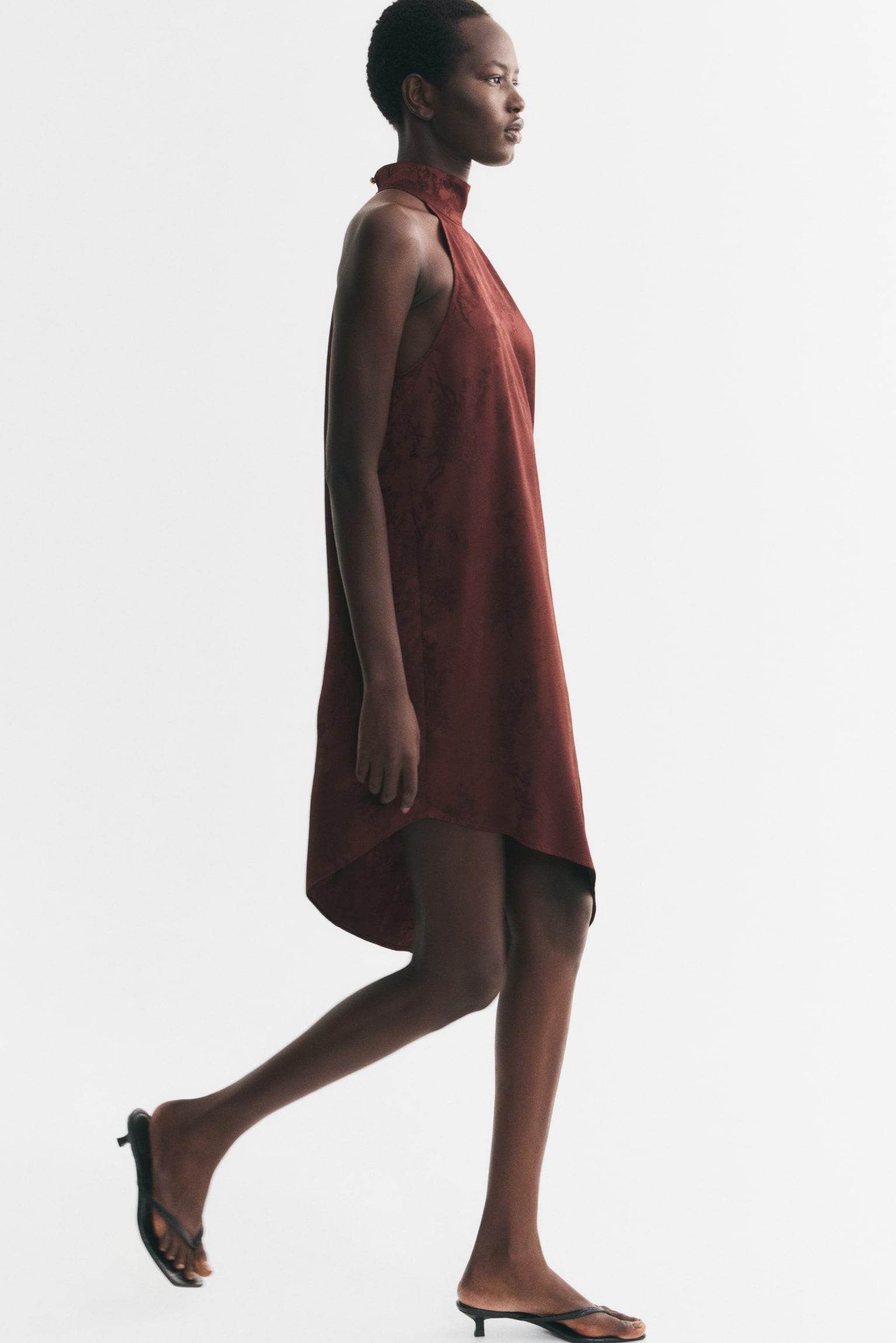 Женское платье H&M Asymmetric, цвет: Бордовый — фото 3