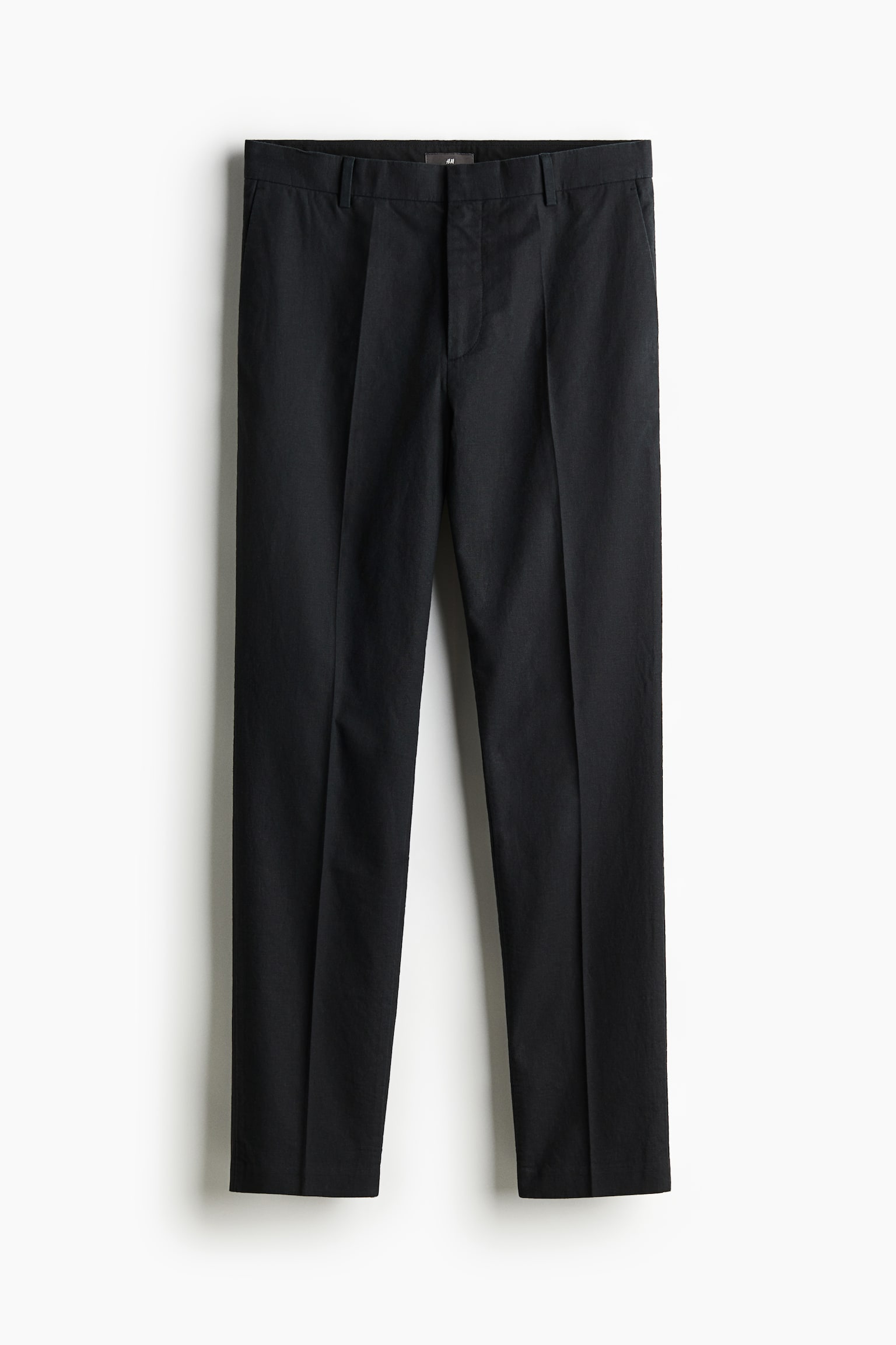 Slim Fit Tailored linen-blend trousers - Black/Beige/Pinstriped/White - 2