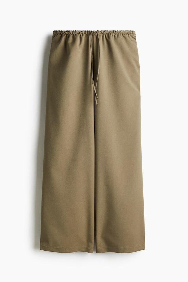 Twillhose mit Kordelzug - Khakigrün/Schwarz - 1