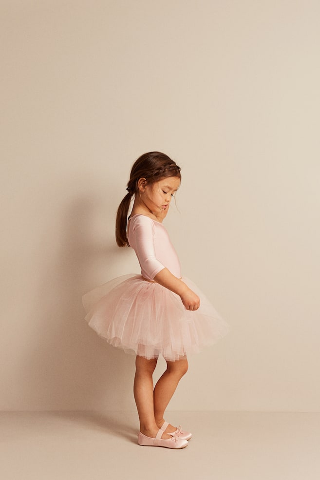 Dance leotard with tulle skirt - Light pink/Gold-coloured - 1