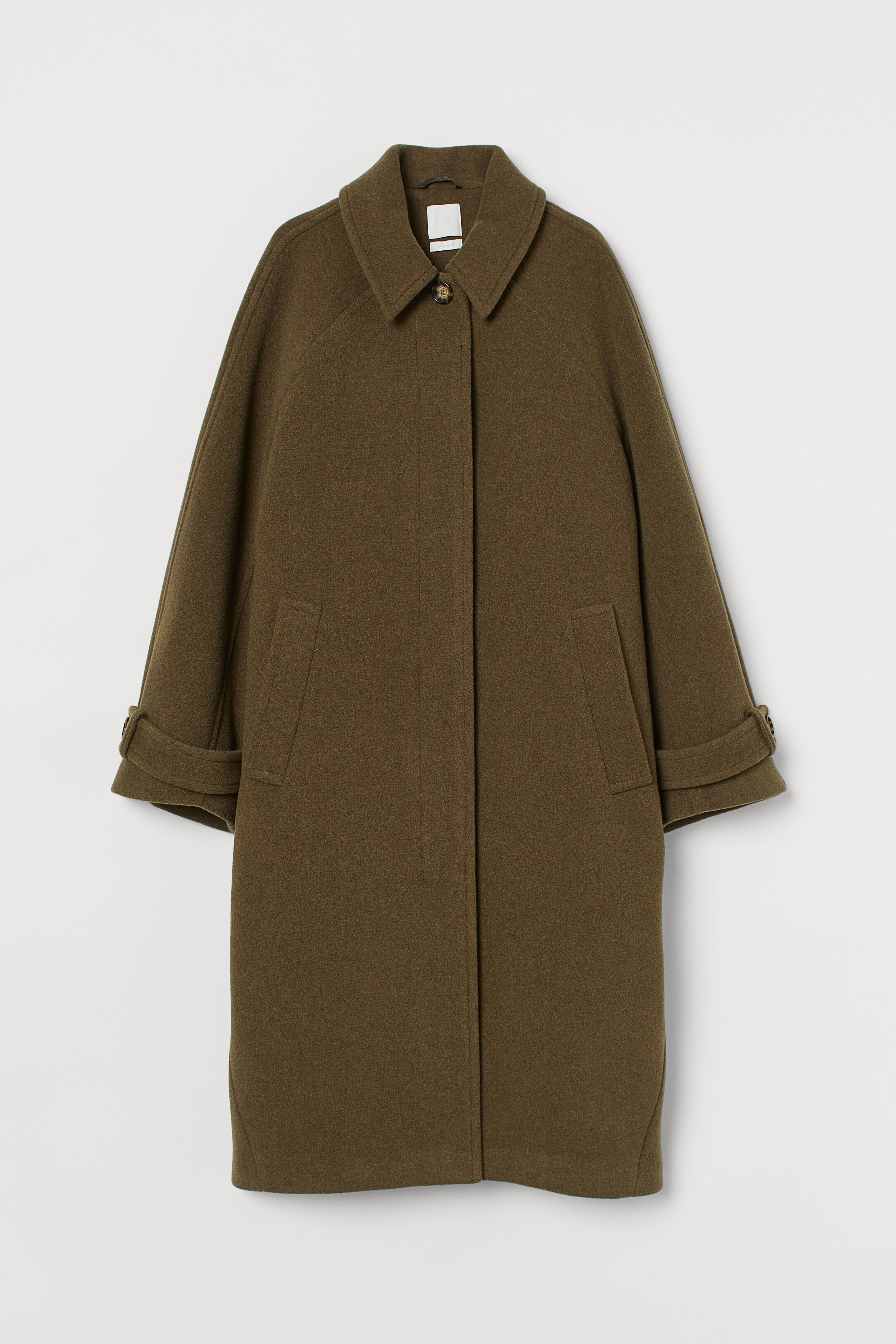 Khaki wollmantel von buy h&m studio