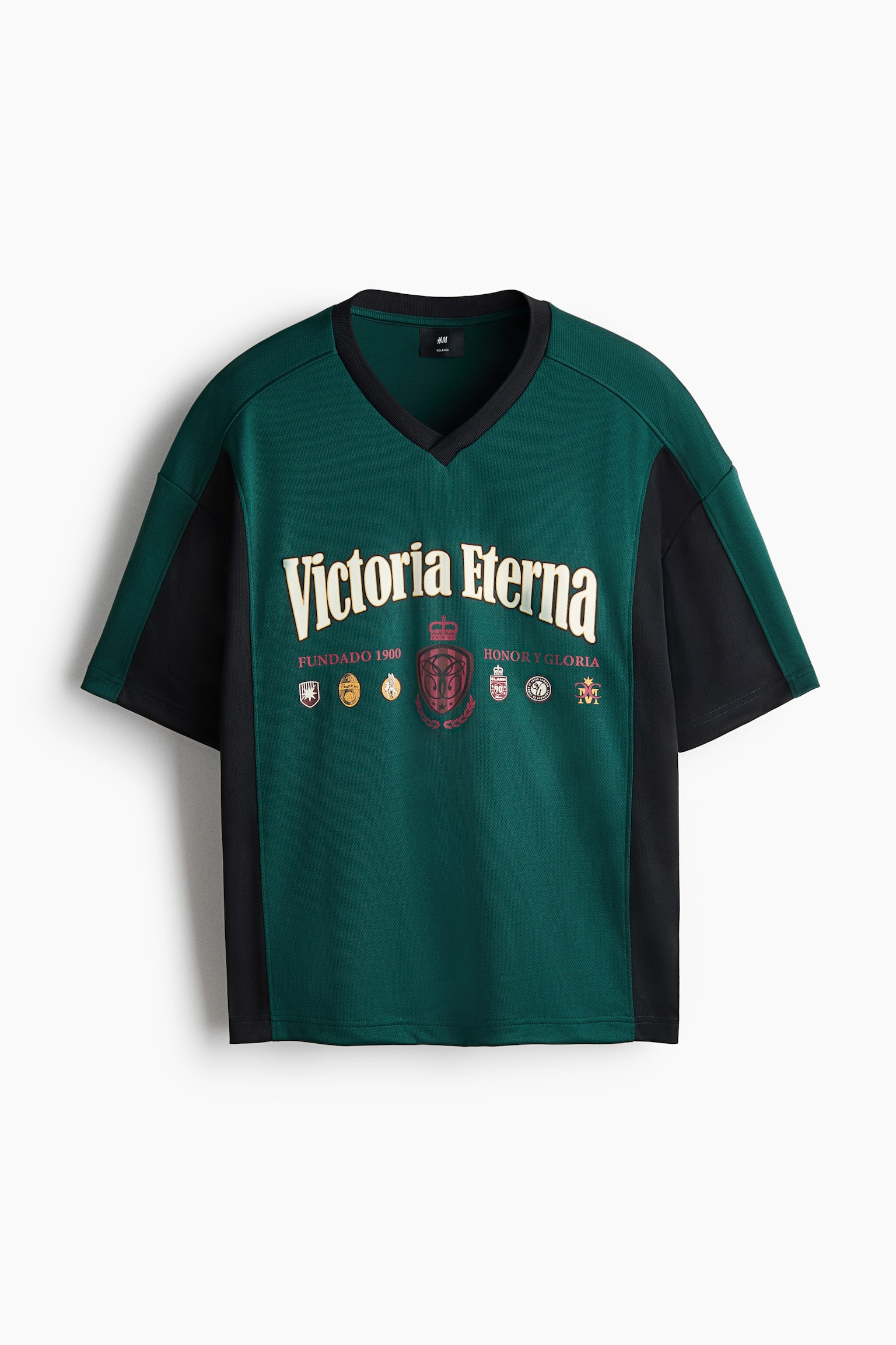 Relaxed Fit Printed T-shirt - Dark green/Victoria Eterna/Burgundy/Victoria Eterna
