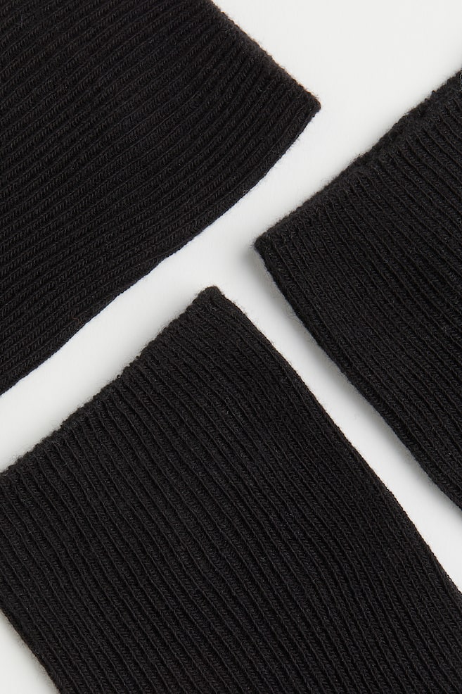 3-pack Ribbed Socks-Black - 3