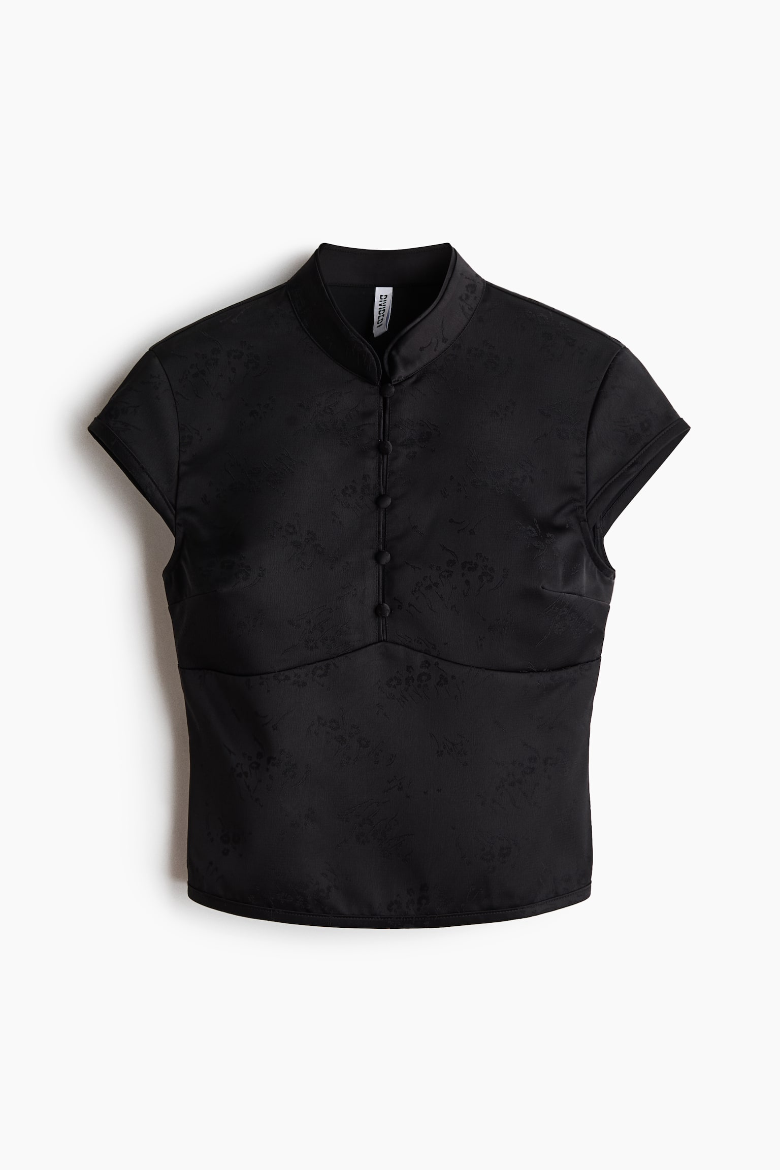 Женский топ H&M Jacquard-Weave Top, цвет: Чёрный — фото 1