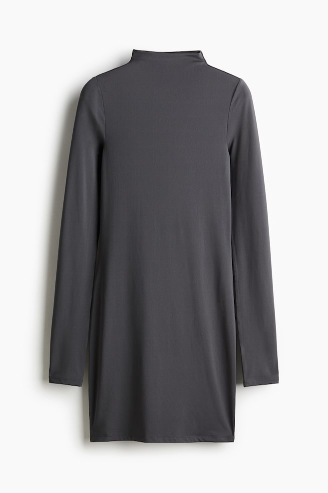 Minirobe avec col cheminée - Gris foncé/Grège clair/Marron foncé - 1