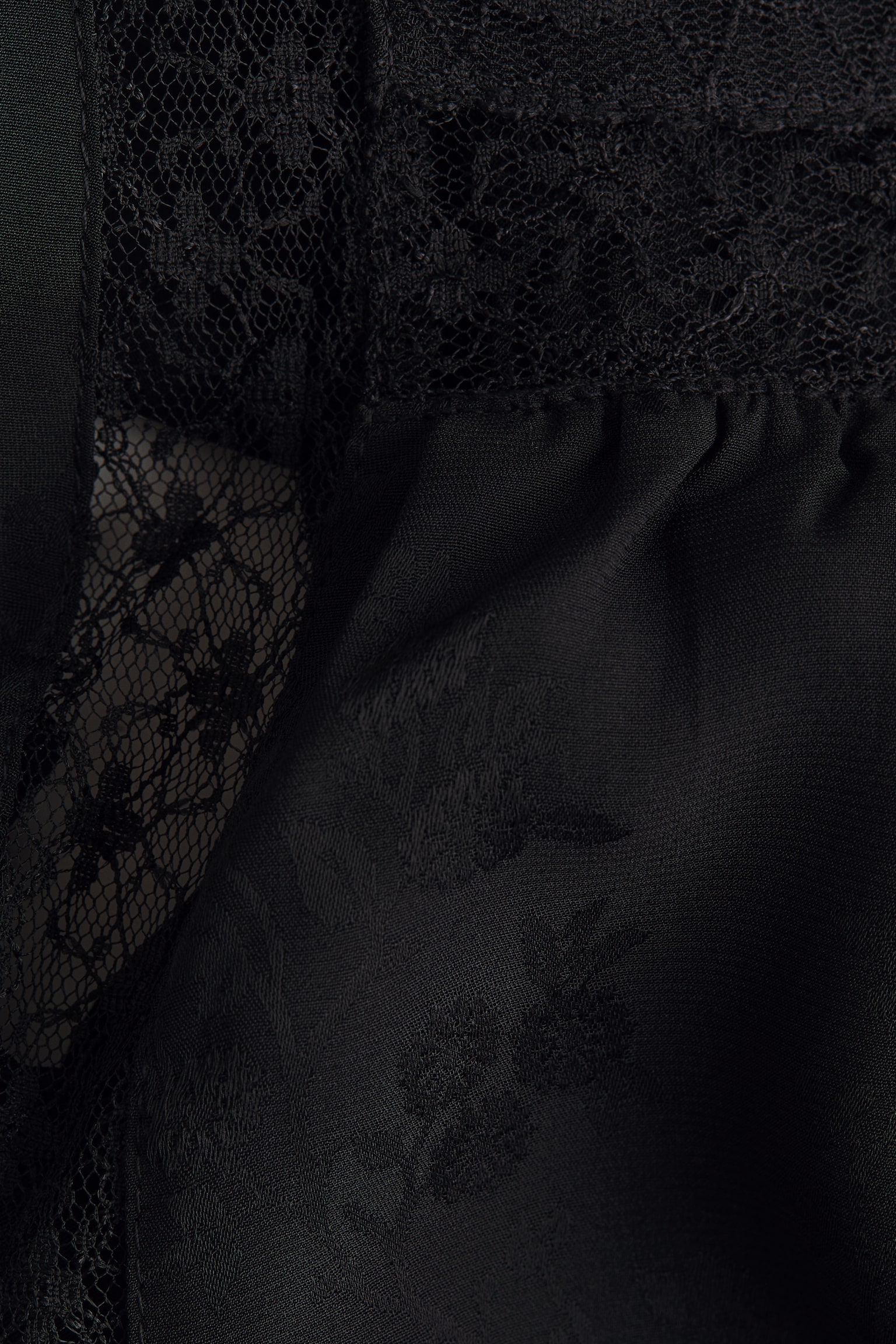 Женская блузка H&M Lace-Detail Blouse, цвет: Чёрный — фото 6
