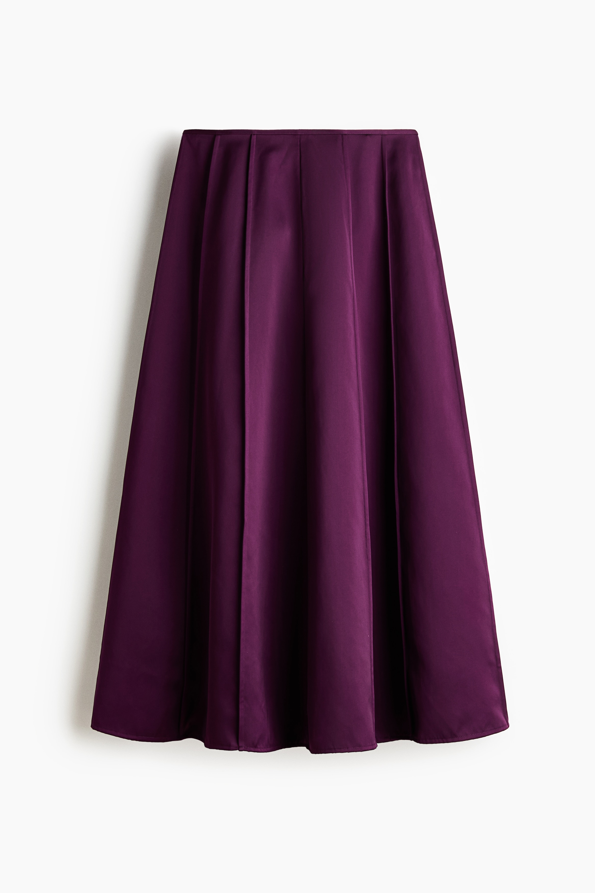 Flared Satin Skirt - Dark purple/Light beige