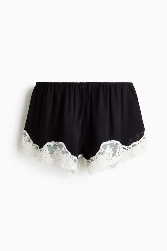 Пижамные шорты, кружевная отделка — H&M