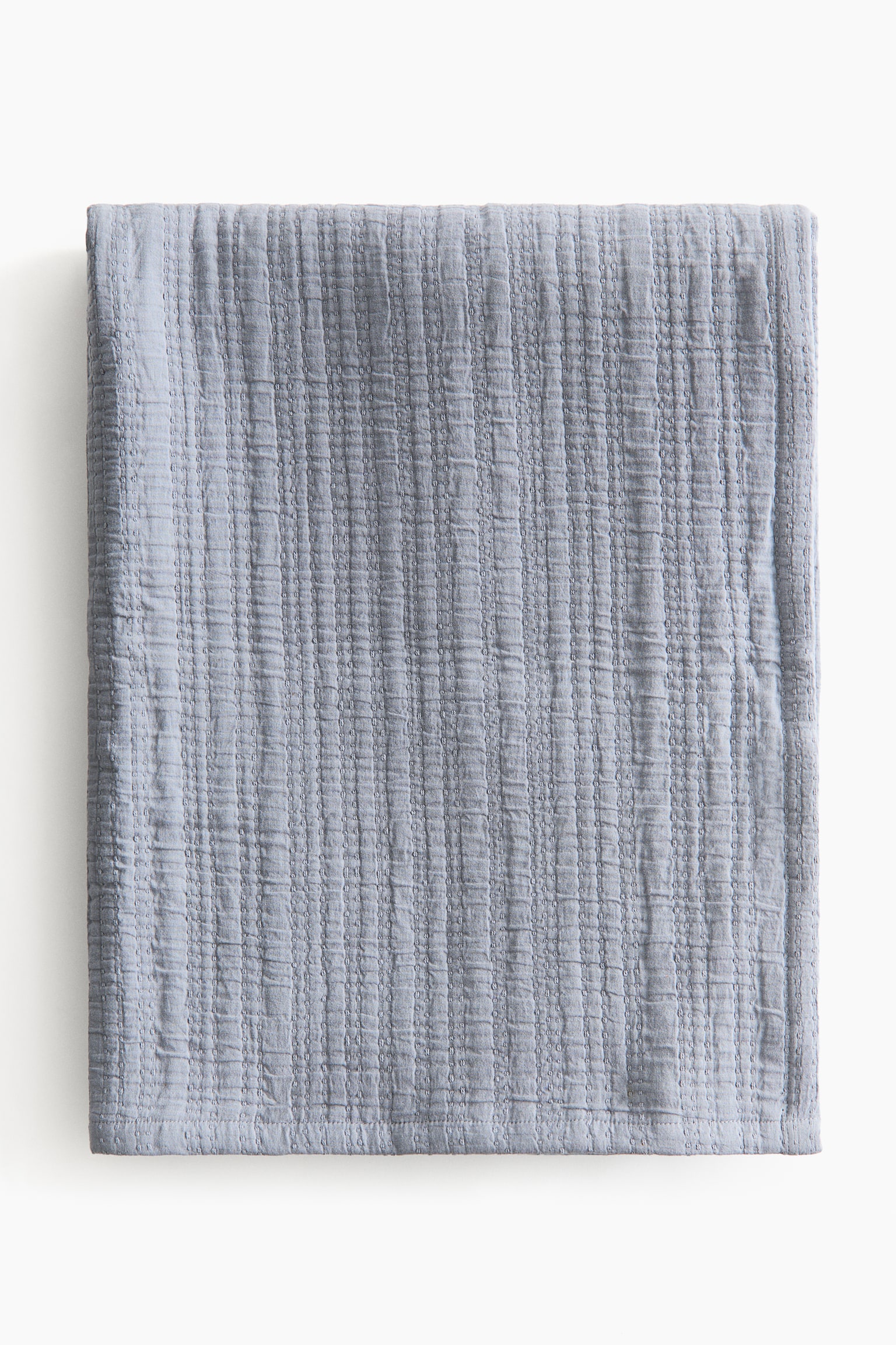 Cotton Muslin Bedspread - Dusty blue/Light beige/Dusty taupe