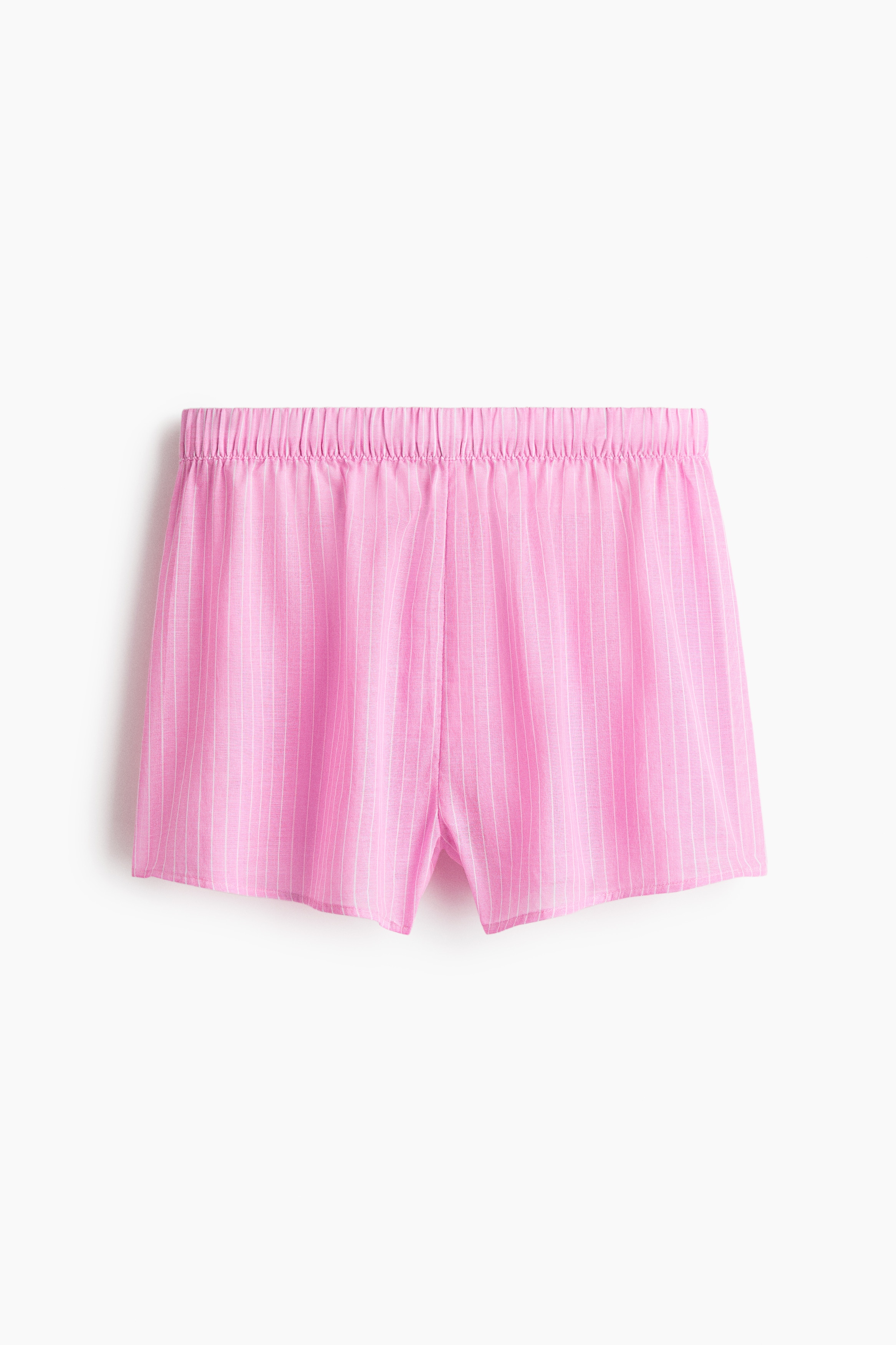 Cotton beach shorts - Pink/Pinstriped