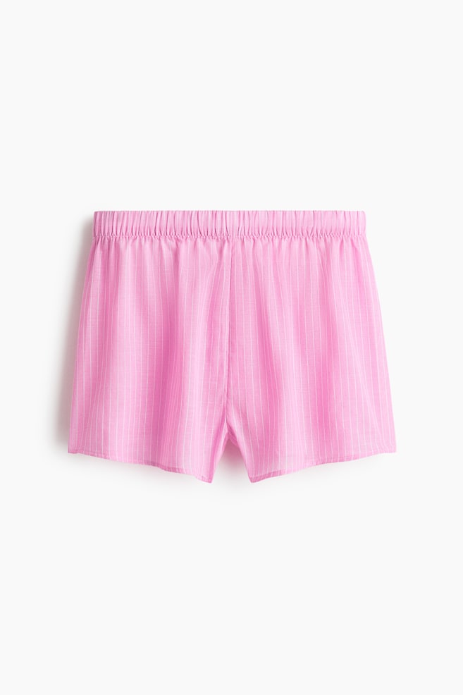 Cotton Beach Shorts - Pink/pinstriped - 1