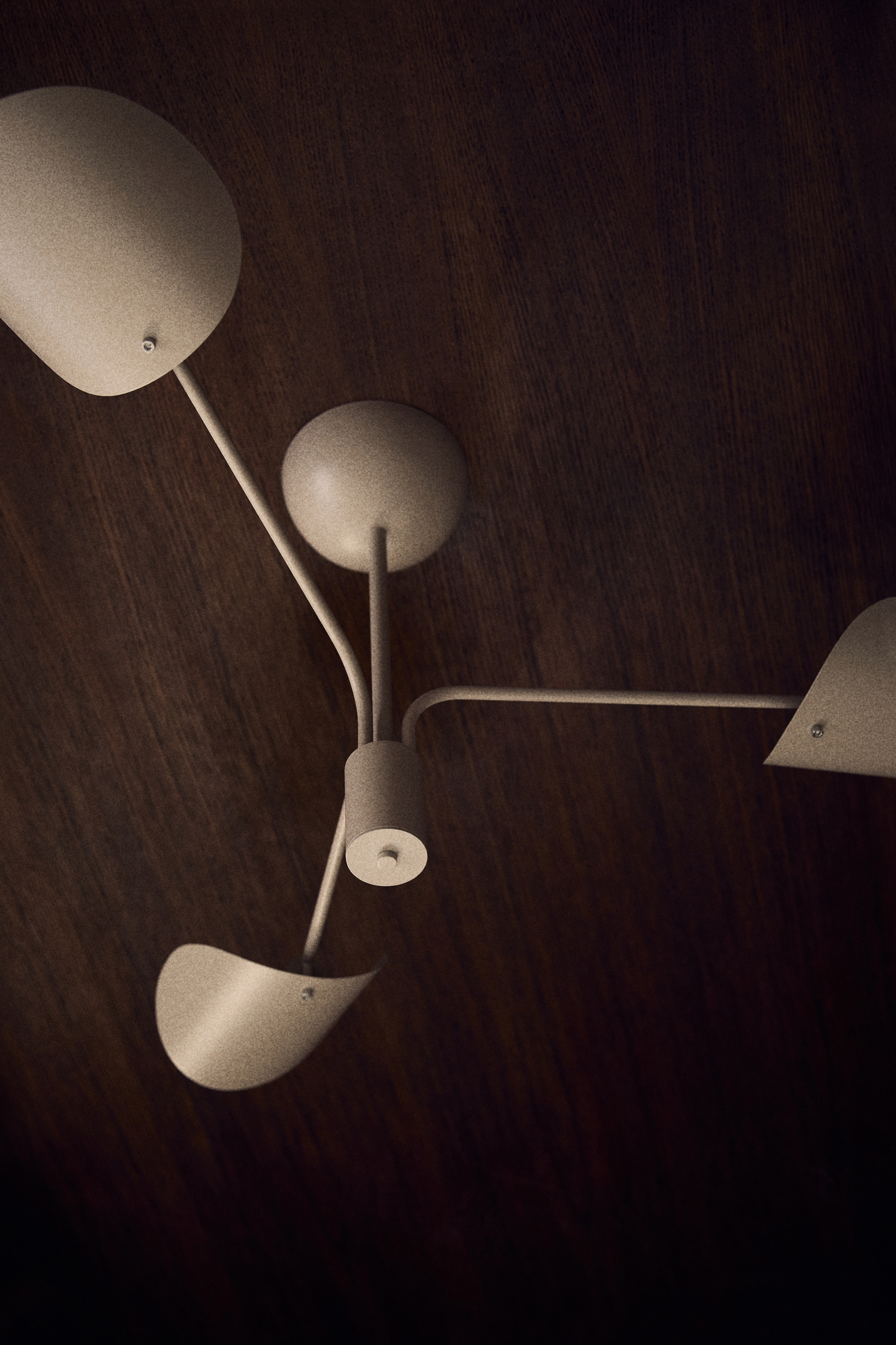 Three-branch ceiling light - Light beige/Black