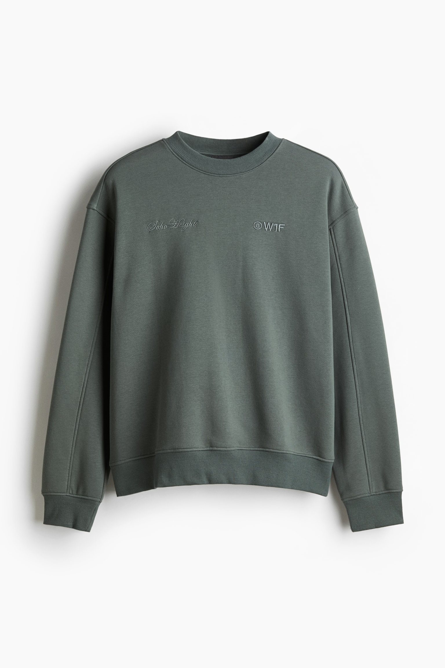 Embroidered sweatshirt - Sage green/Soho Heights/Black/Soho Heights/Cream/White/Soho Heights/Black/Soho/Grey marl/Soho Heights/Light grey - 2