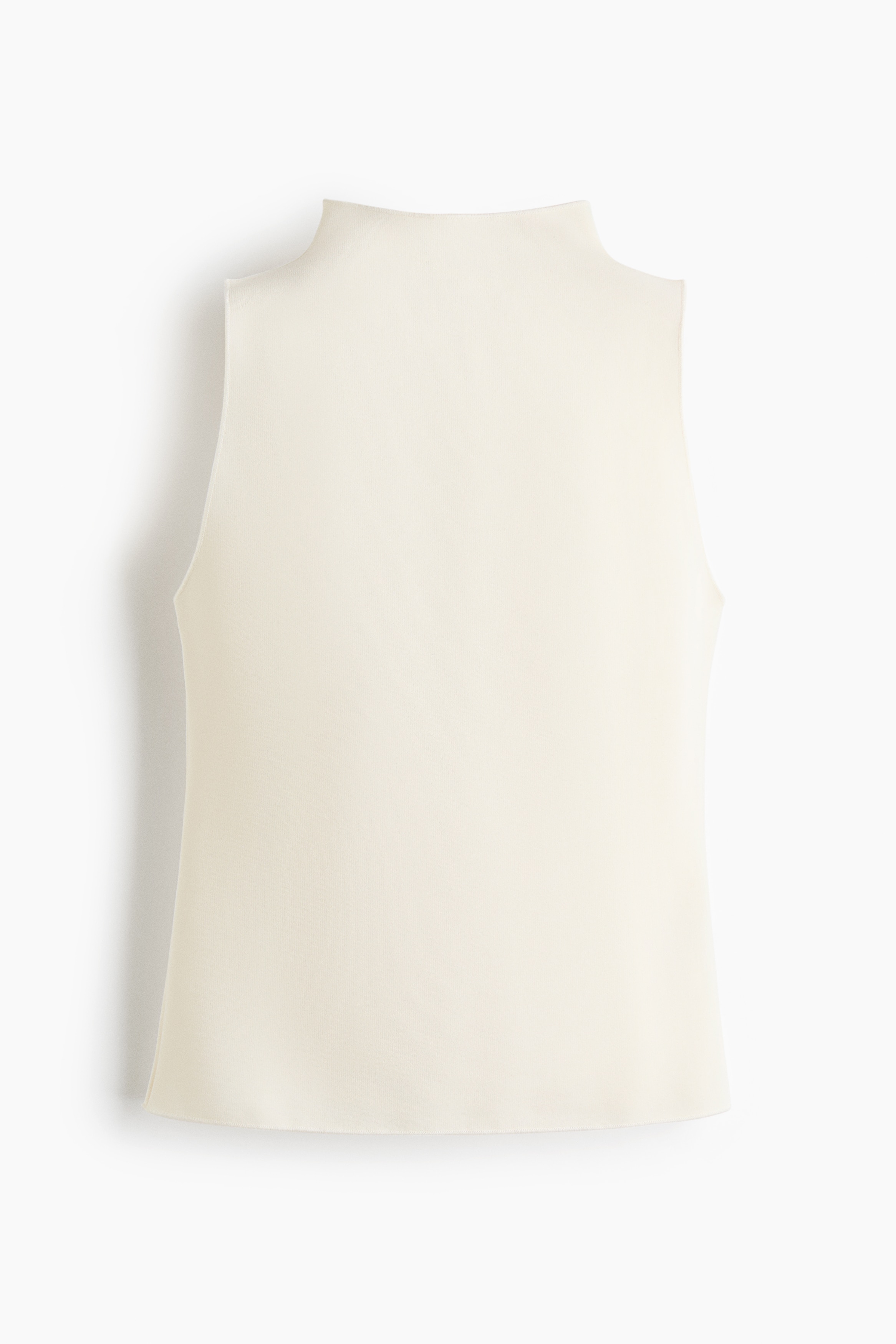 Top in jersey a collo alto - Crema/Nero