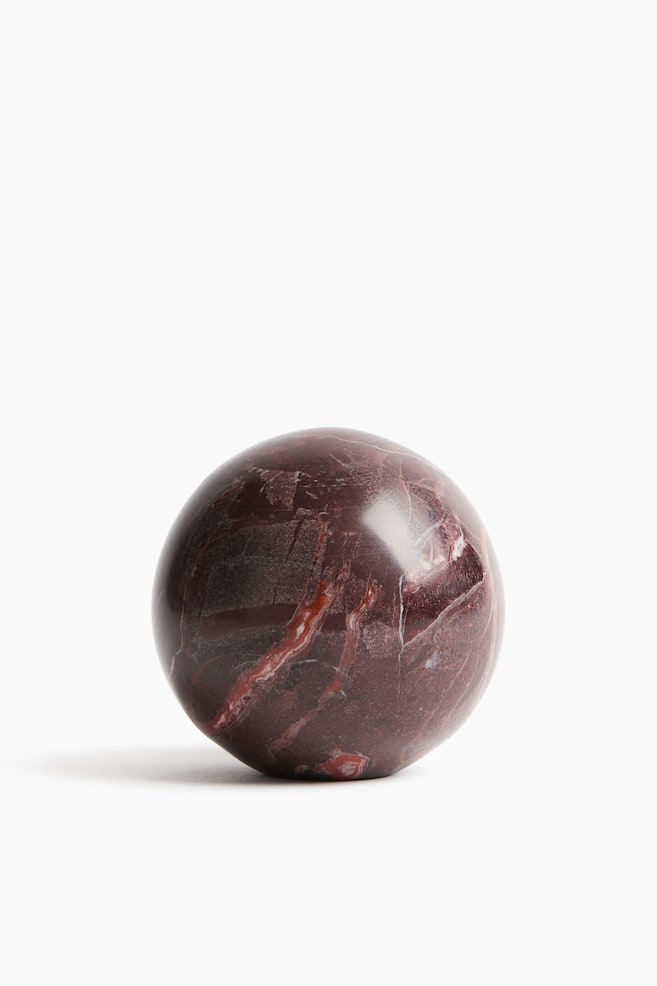 Spherical marble sculpture - Burgundy/Marbled - 1