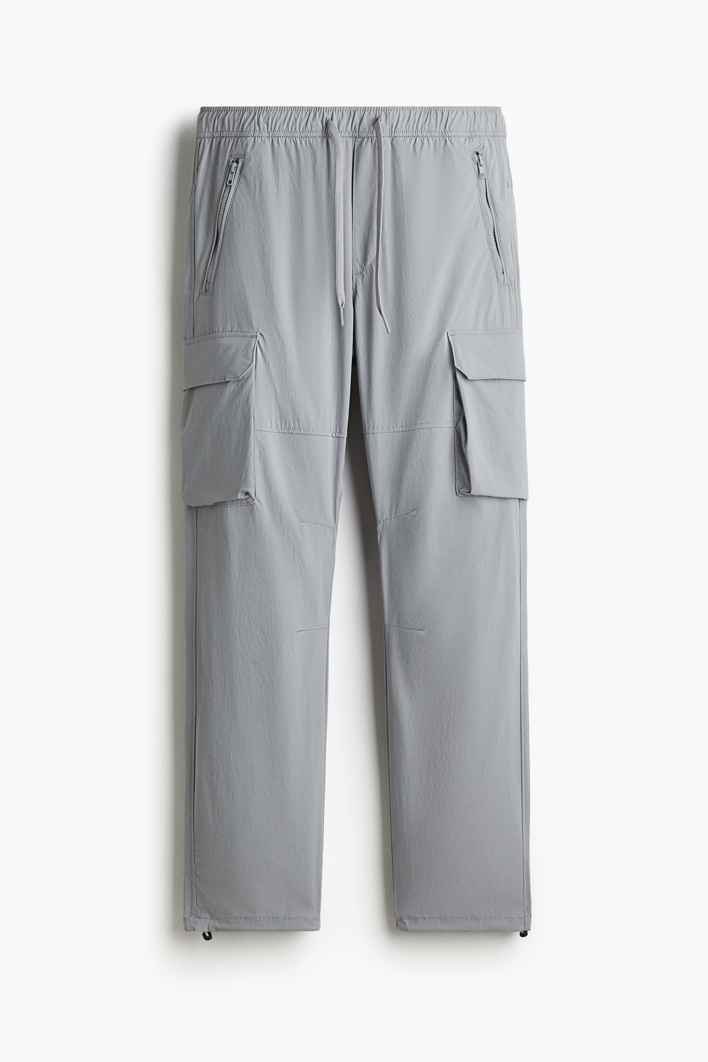 Nylonowe spodnie cargo Regular Fit - Szary