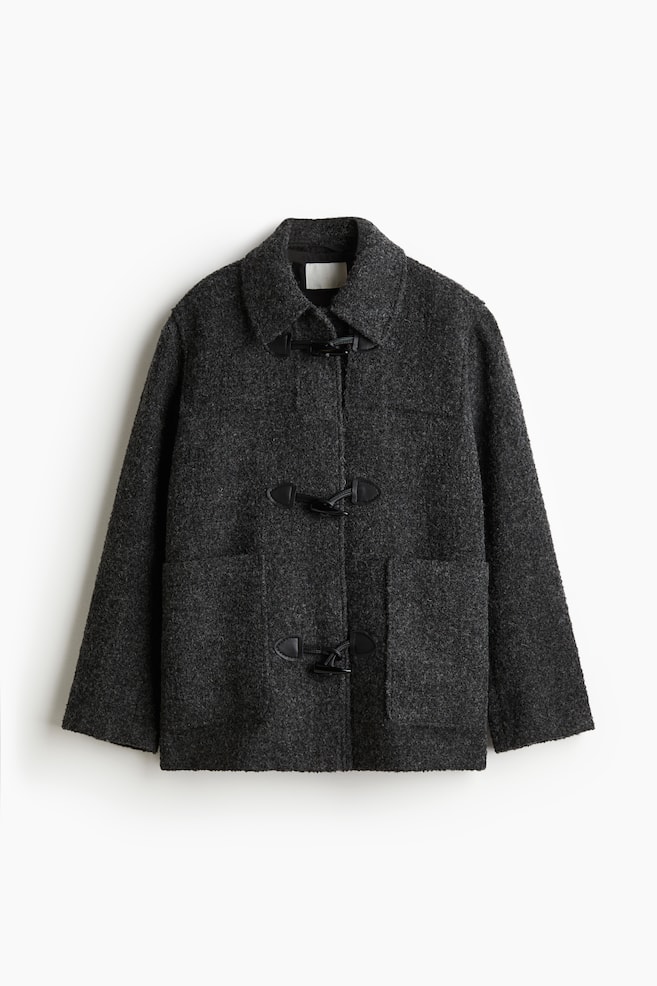 Duffle-coat court - Gris foncé chiné - 1