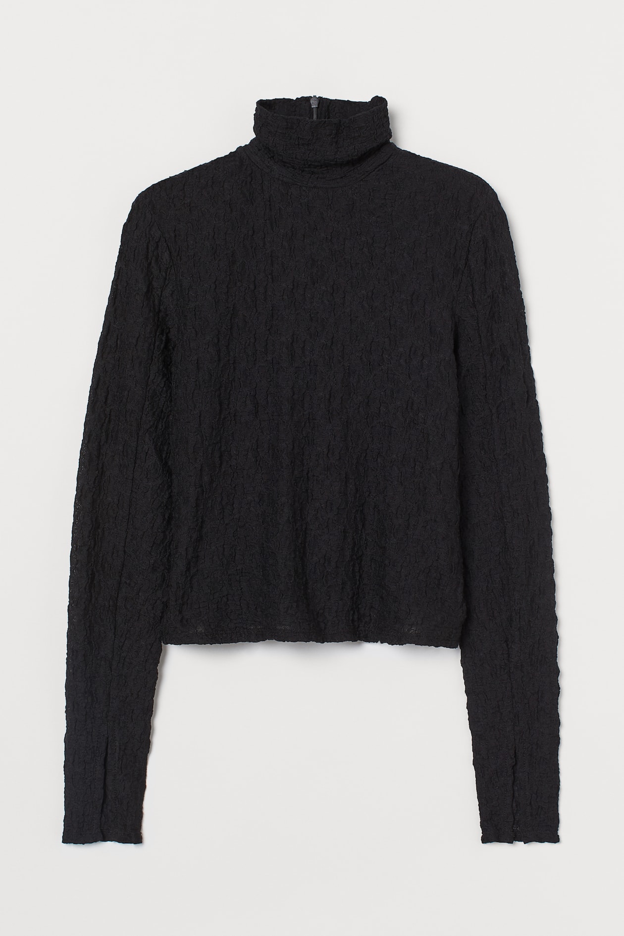 Long-sleeved Turtleneck Top - Black - Ladies | H&M US