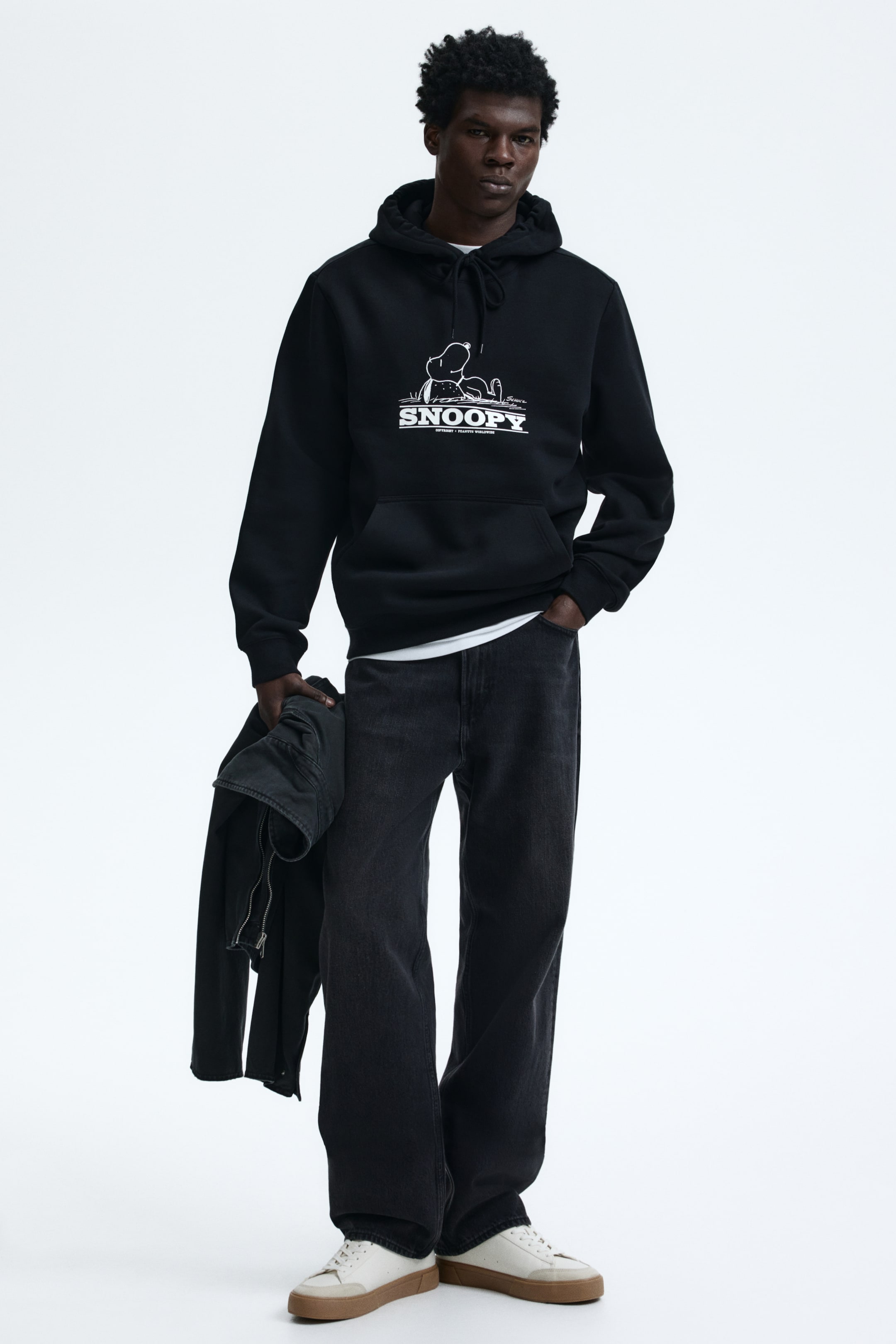 View larger image: Regular Fit Hoodie - Black/Snoopy - Men | H&M PH 2