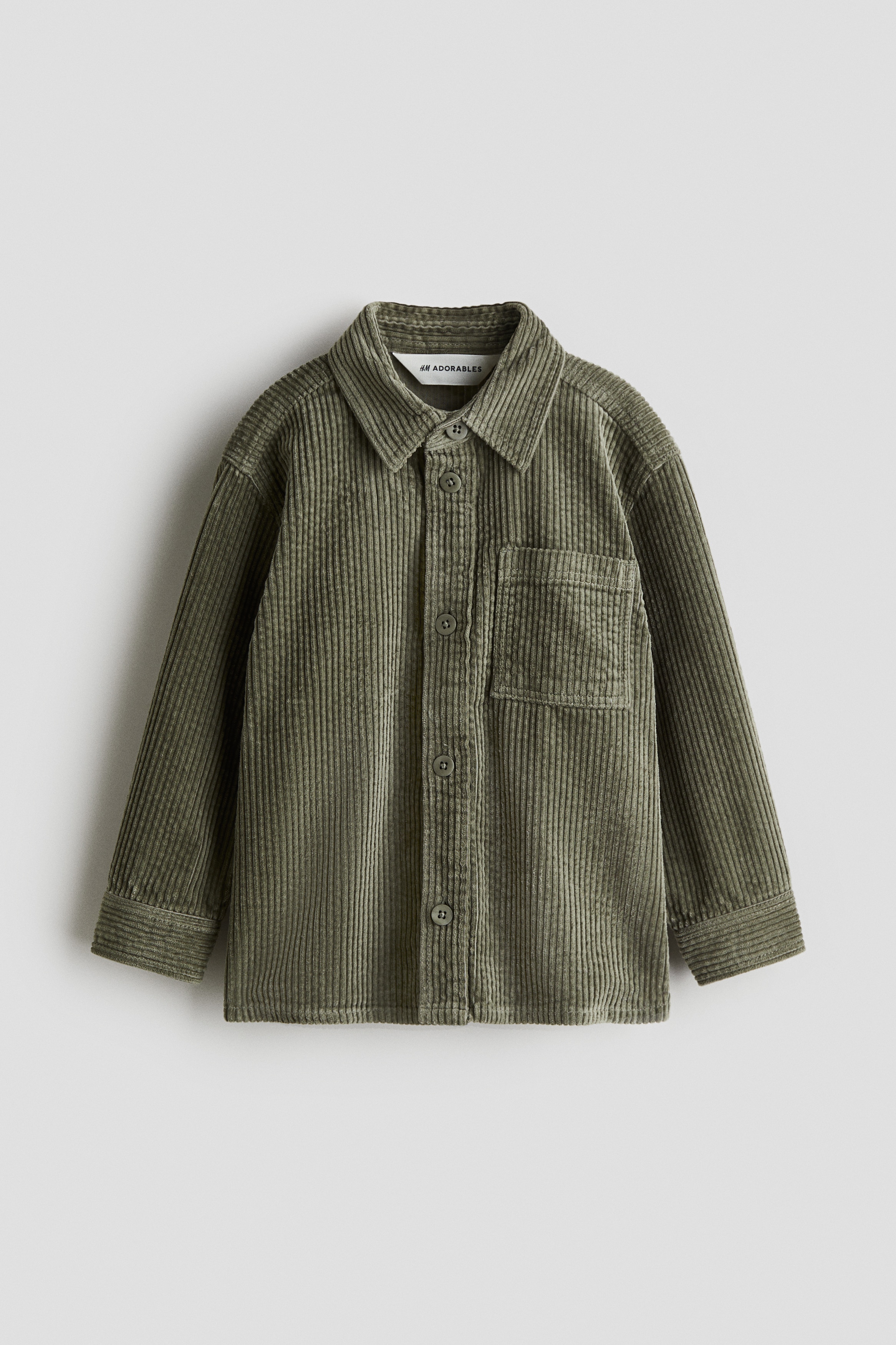 Corduroy cotton overshirt - Khaki green