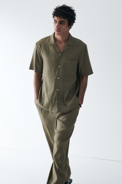 Easy Care Regular Fit リネンブレンドシャツ