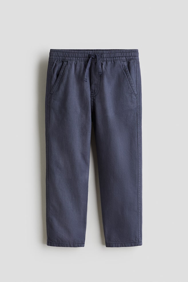 Cotton twill trousers - Dark dusty blue/Dark khaki beige/Beige - 1
