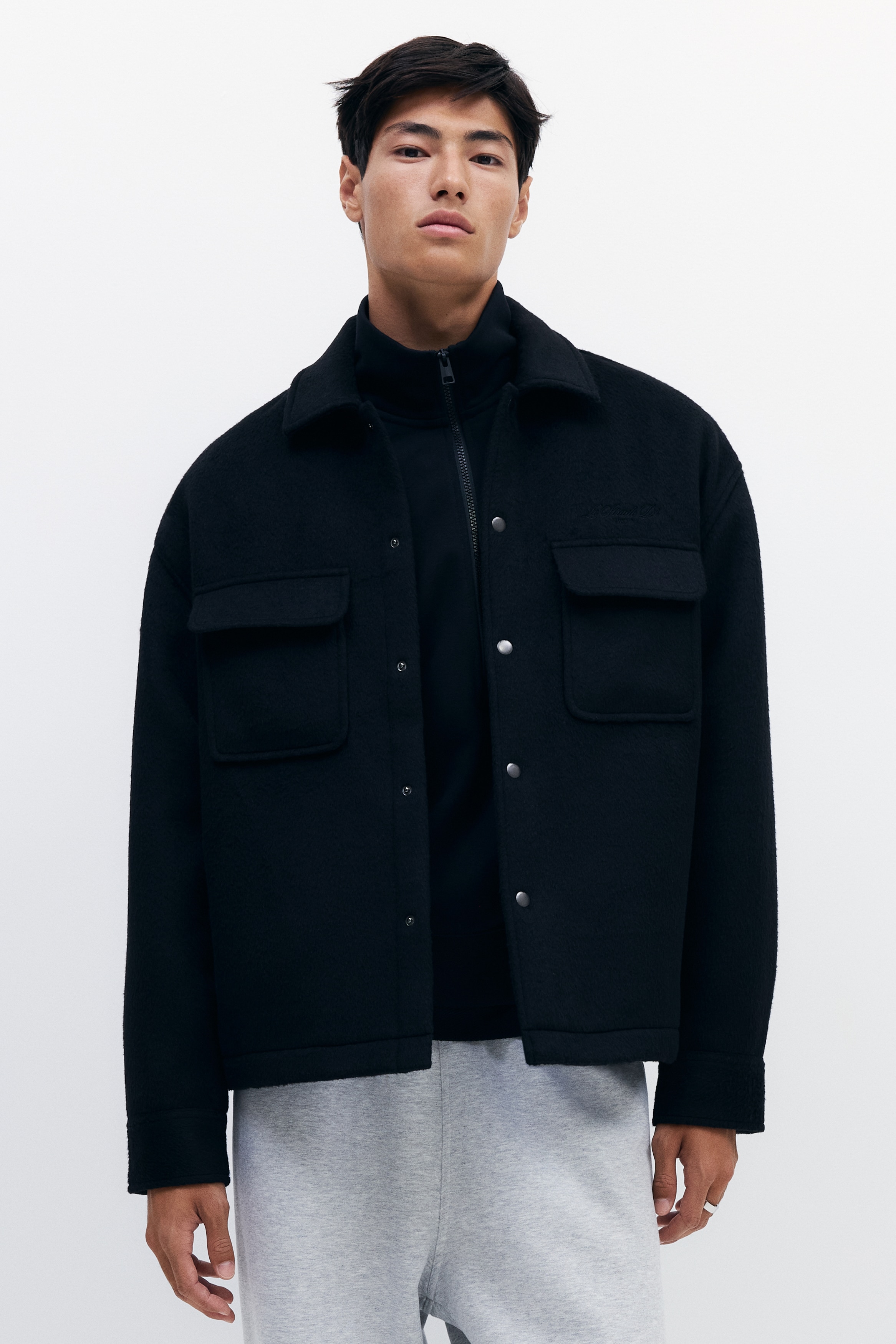H & M - Wool-blend overshirt - ブラック