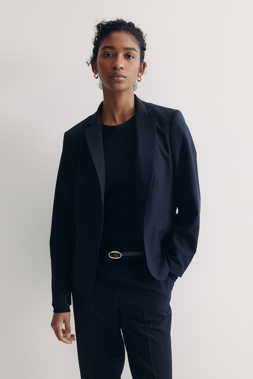 Women's Navy Blue Blazers Velvet, Linen More H&M AU