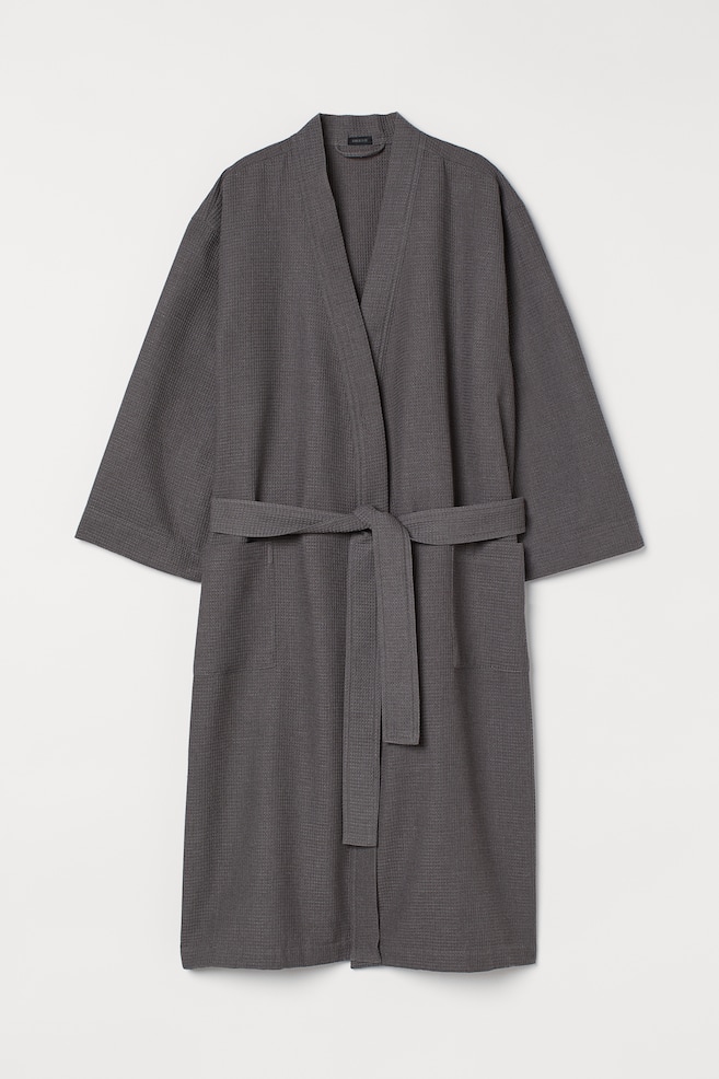 Waffled dressing gown - Graphite grey/Dark grey/Light beige/Old rose/dc/dc/dc/dc - 1