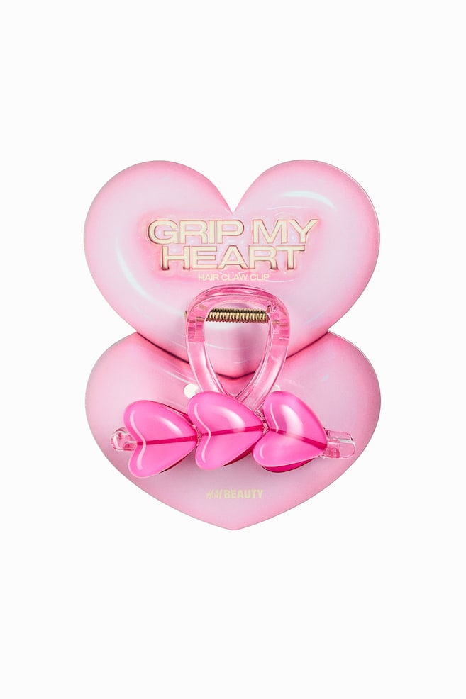 Pinza per capelli con cuori - Rosa/cuori - 1