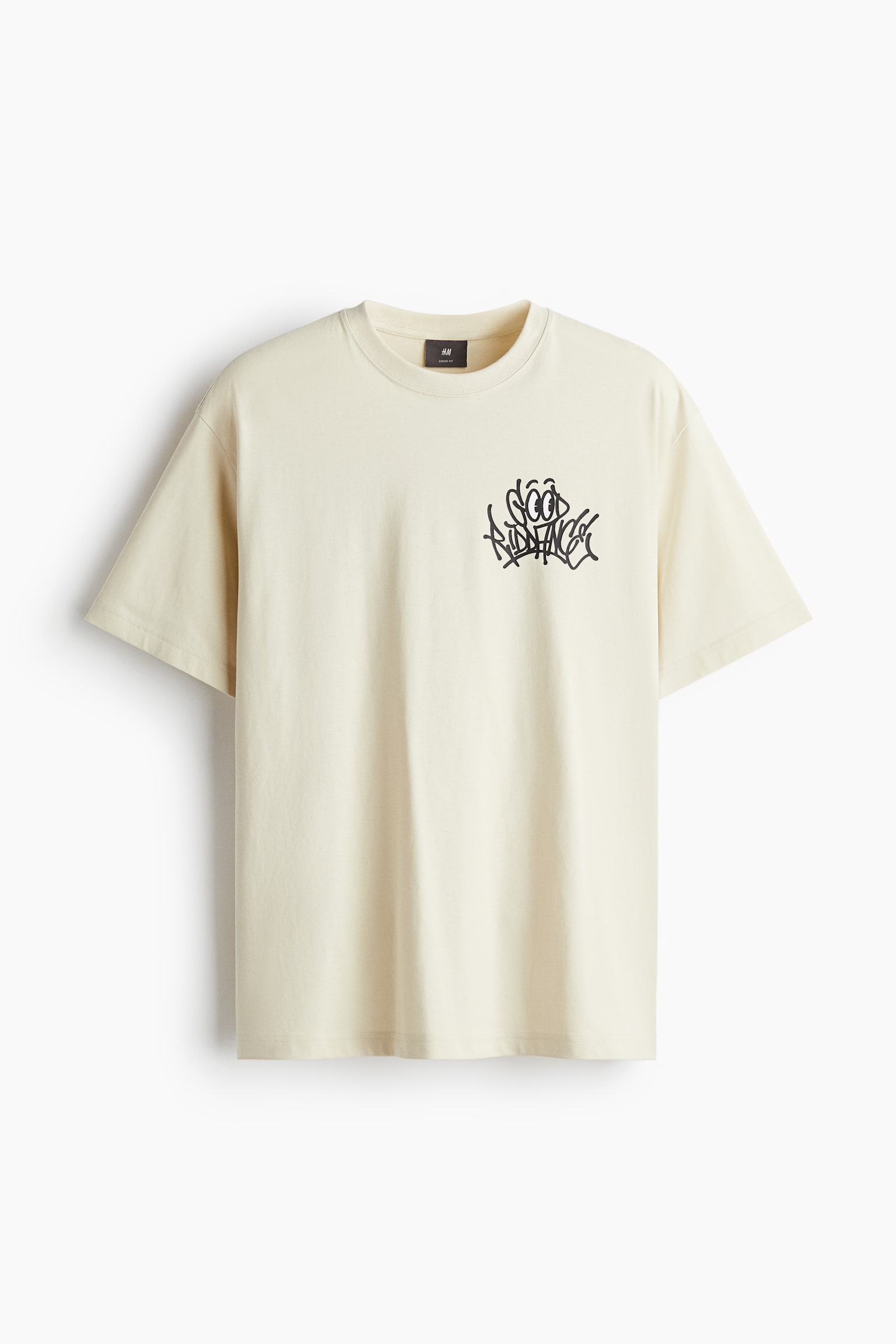 Loose Fit Print Tee - Light beige/Riddance/Cream/Visions/Beige/Sun/Black/Palm tree/Black/Saint Louis/White/Aura Artist House/White/Good Times/White/NYC Run Club/Cream/Balance Focus/Black/Quick Sips/White/Holidays/Black/Frog/Cream/Grand Leon Hotel/White/Okinawa/Black/Sunflowers - 2