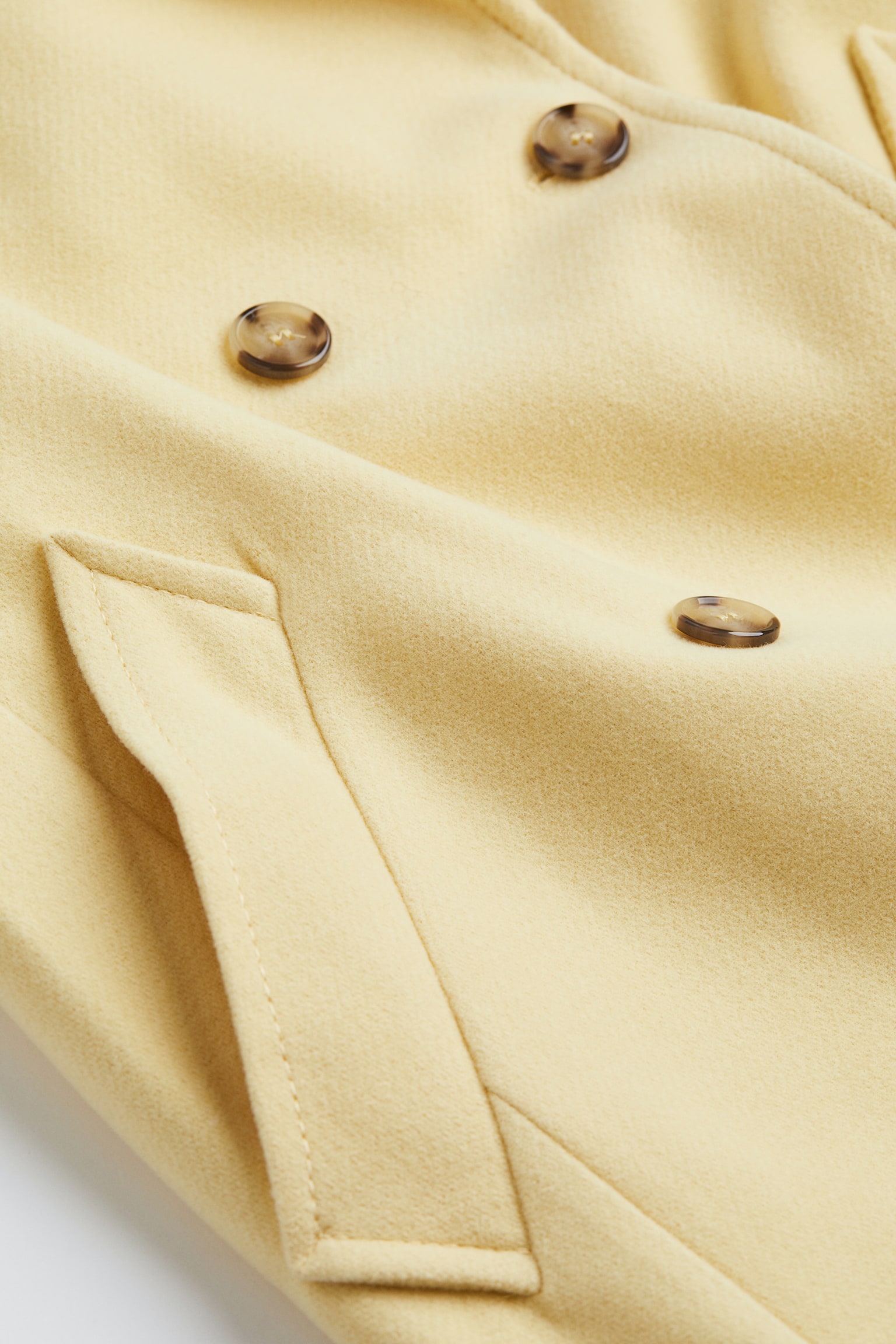 더블 브레스티드 코트 - 라이트 옐로 - 2