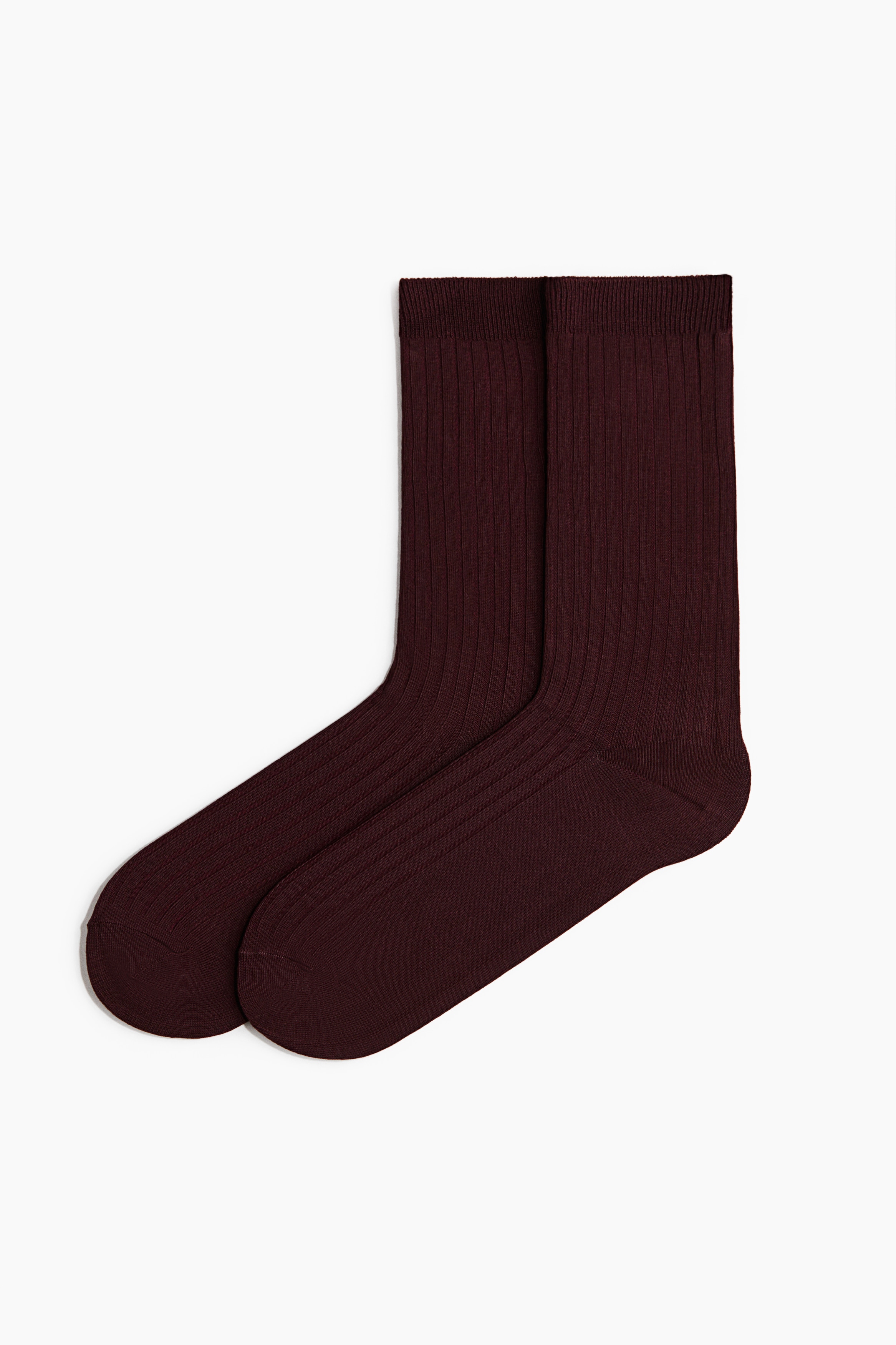 Herre - Plommerød 2-pack sokker i viskose- og bambusmiks - Size: 43/45  - H&M