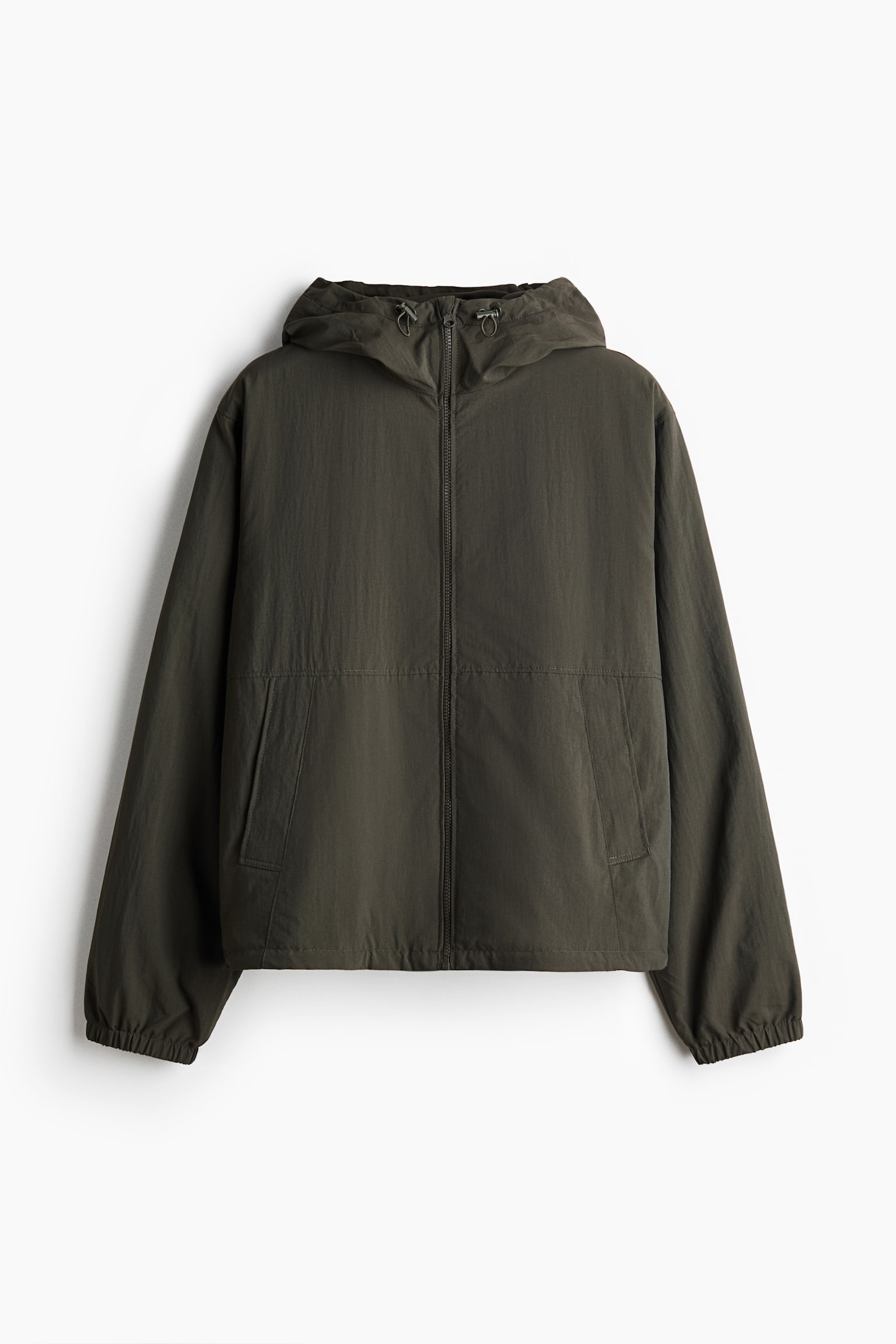 Water-repellent nylon windbreaker - Dark khaki green/Dark grey/Grey/Black