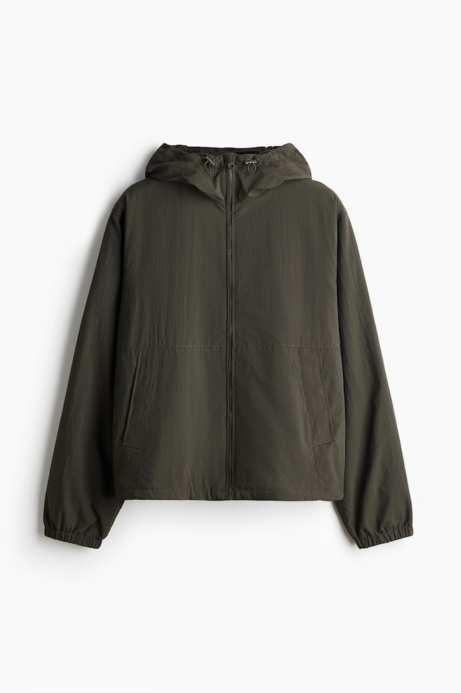 Water-repellent nylon windbreaker - Dark khaki green/Black/Dark grey/Grey - 1