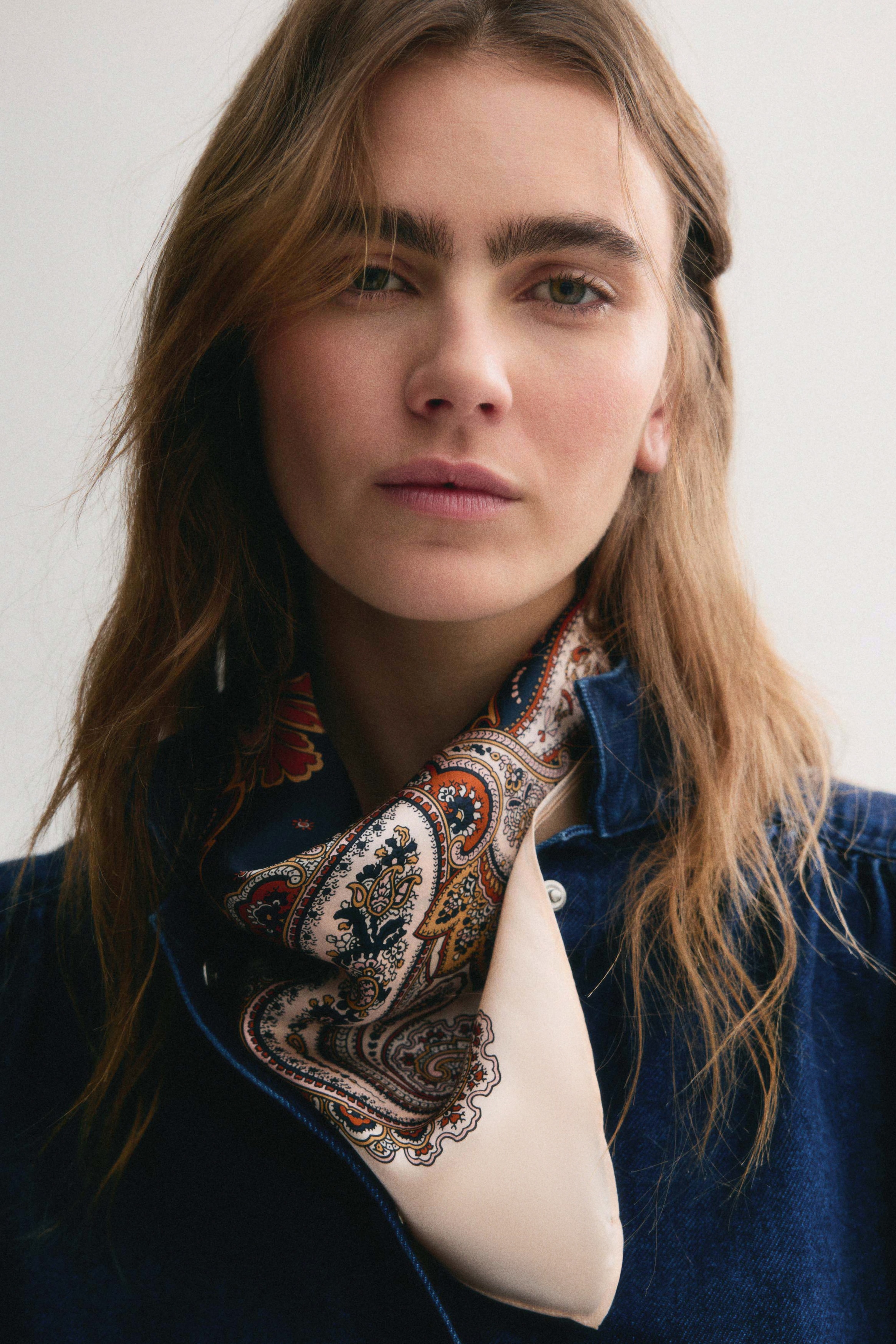 Printed silk scarf