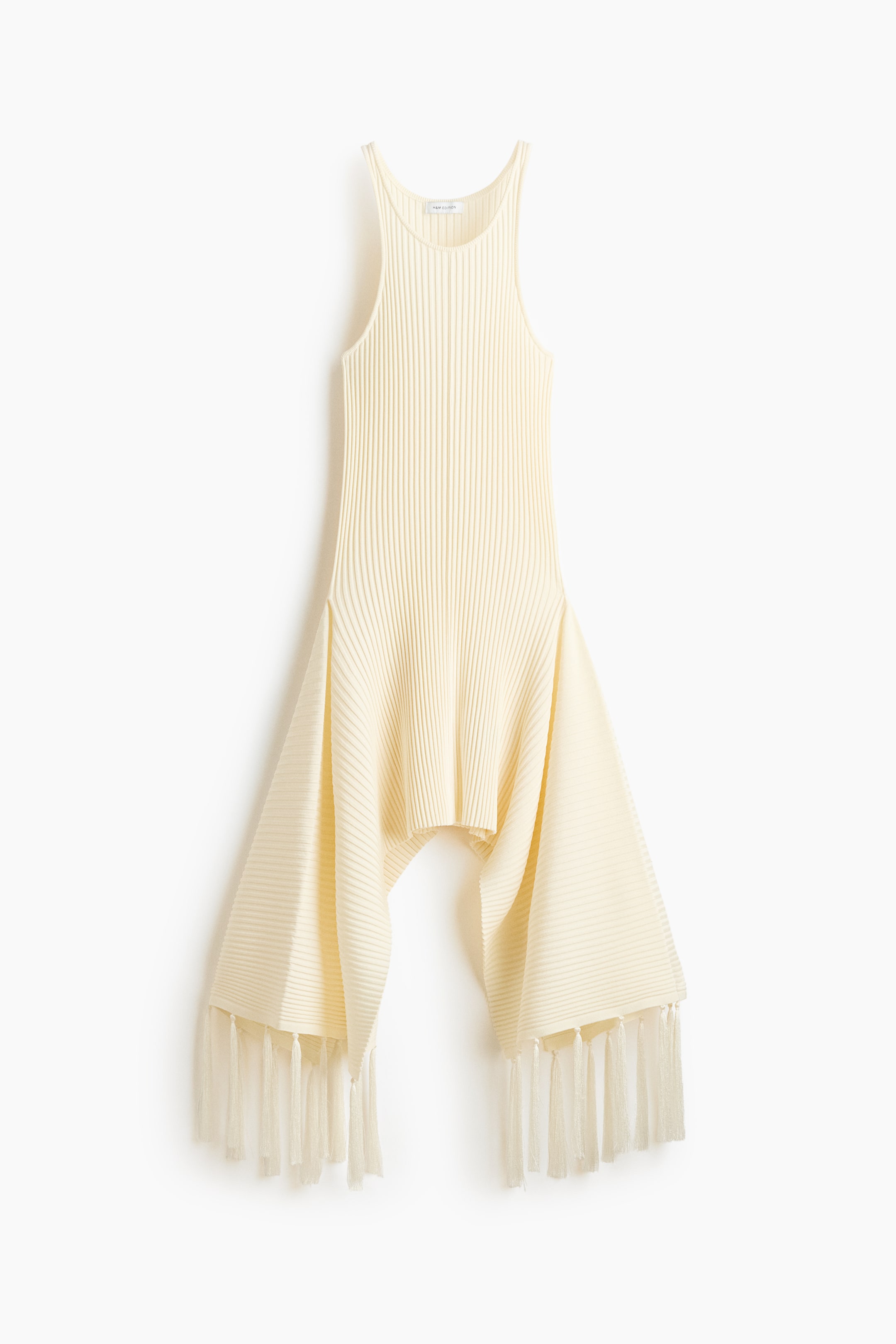 Fringed Rib-Knit Dress