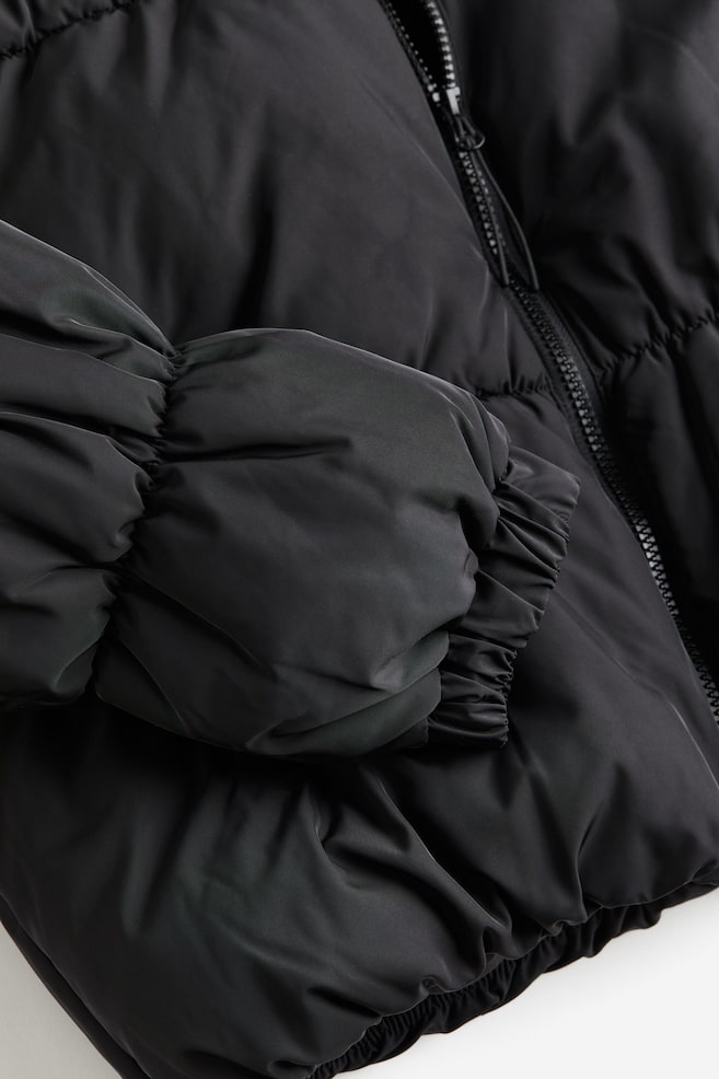 Hooded puffer jacket - Black/White - 3