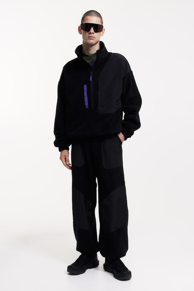 Fleece trousers - Black - 1