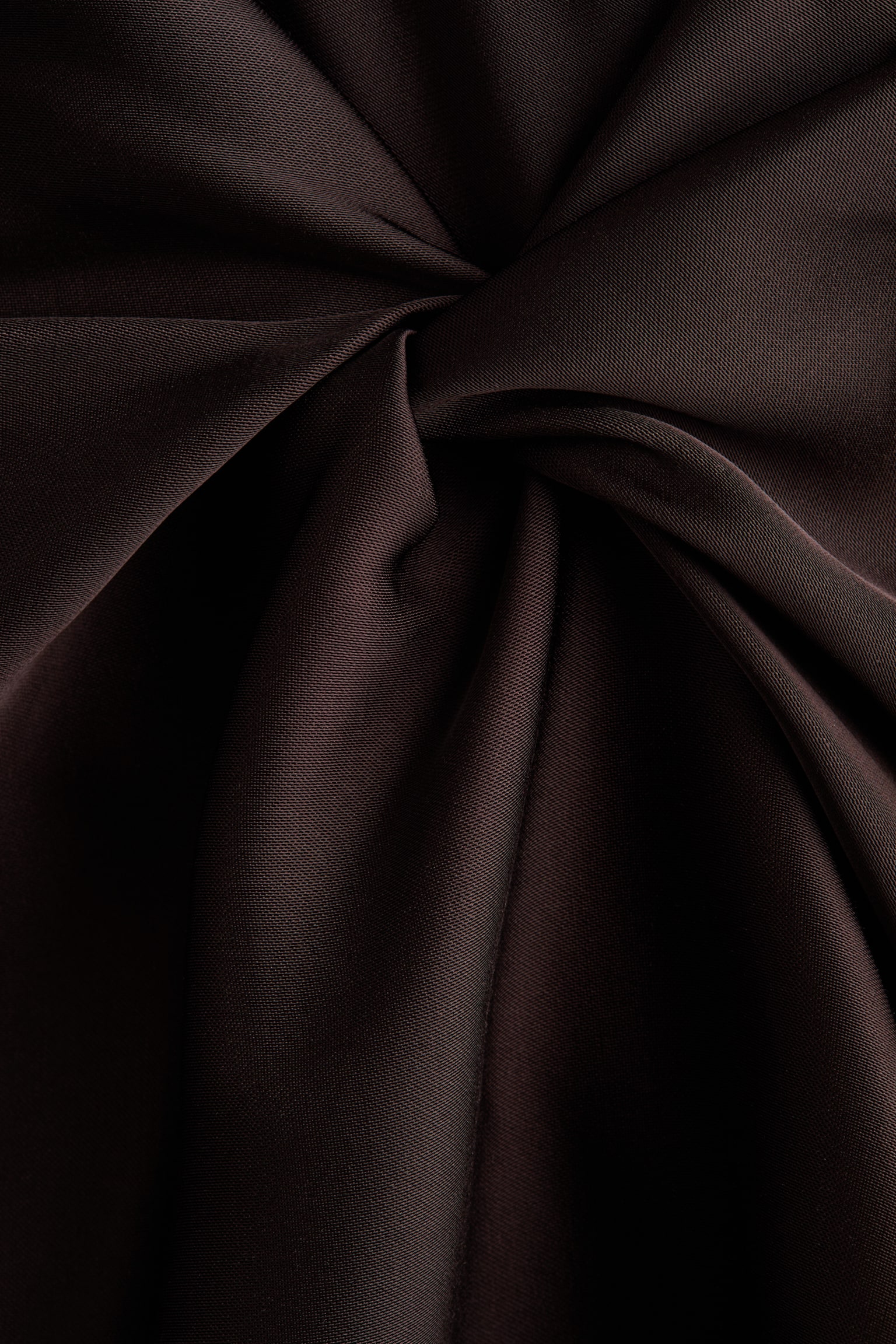 パフスリーブ サテンワンピース - ダークブラウン - 5