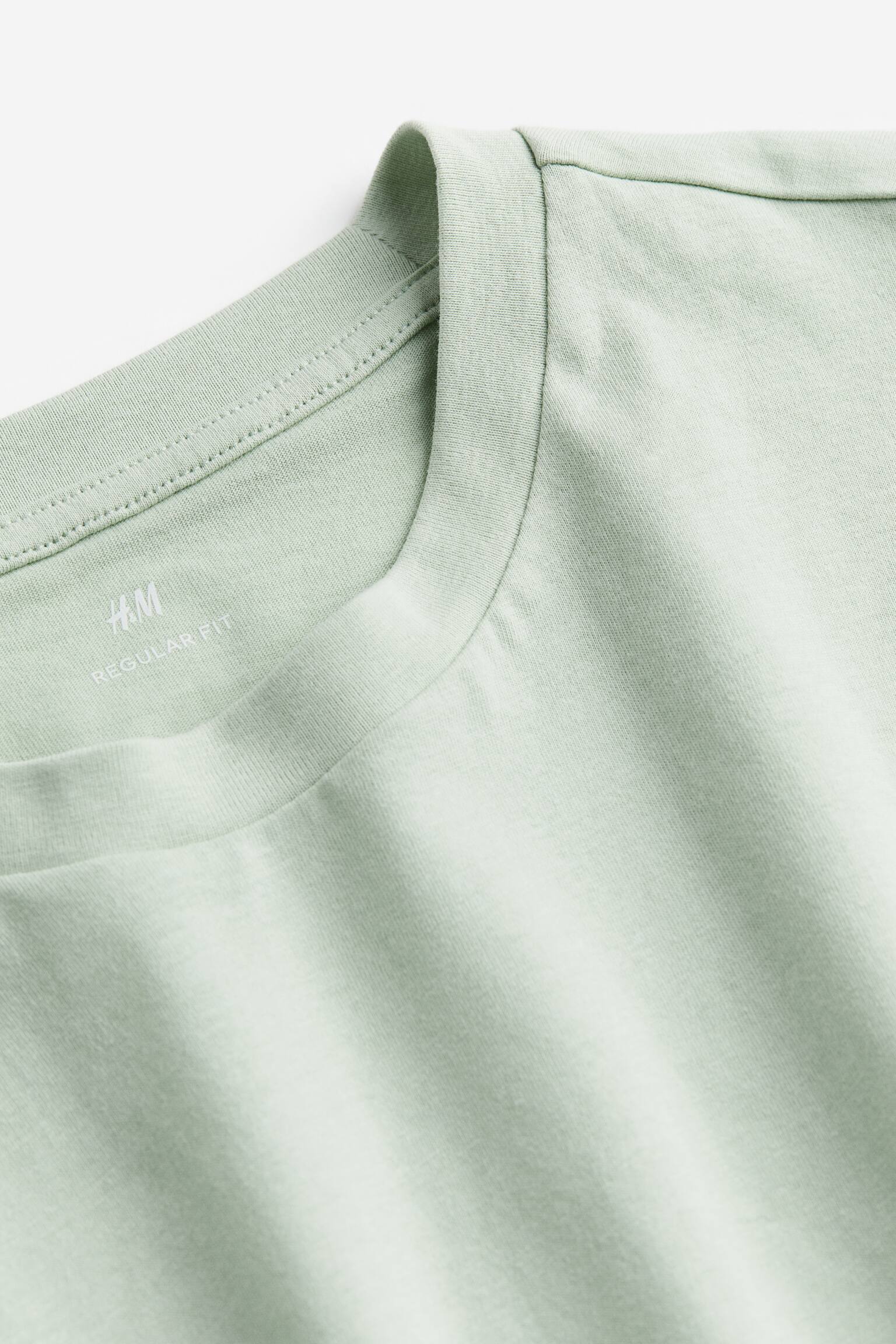 Áo thun Regular Fit - Màu xanh lá nhạt/Màu xanh lá rừng/Màu trắng/Màu xanh lá rừng/Màu xanh tím than/Màu be nhạt/Màu xám đốm/Màu đen - 2