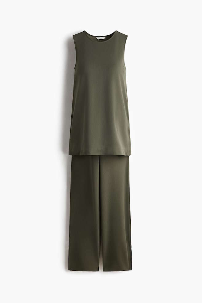 MAMA 2-Piece Jersey Set - Khaki green/Navy blue - 1