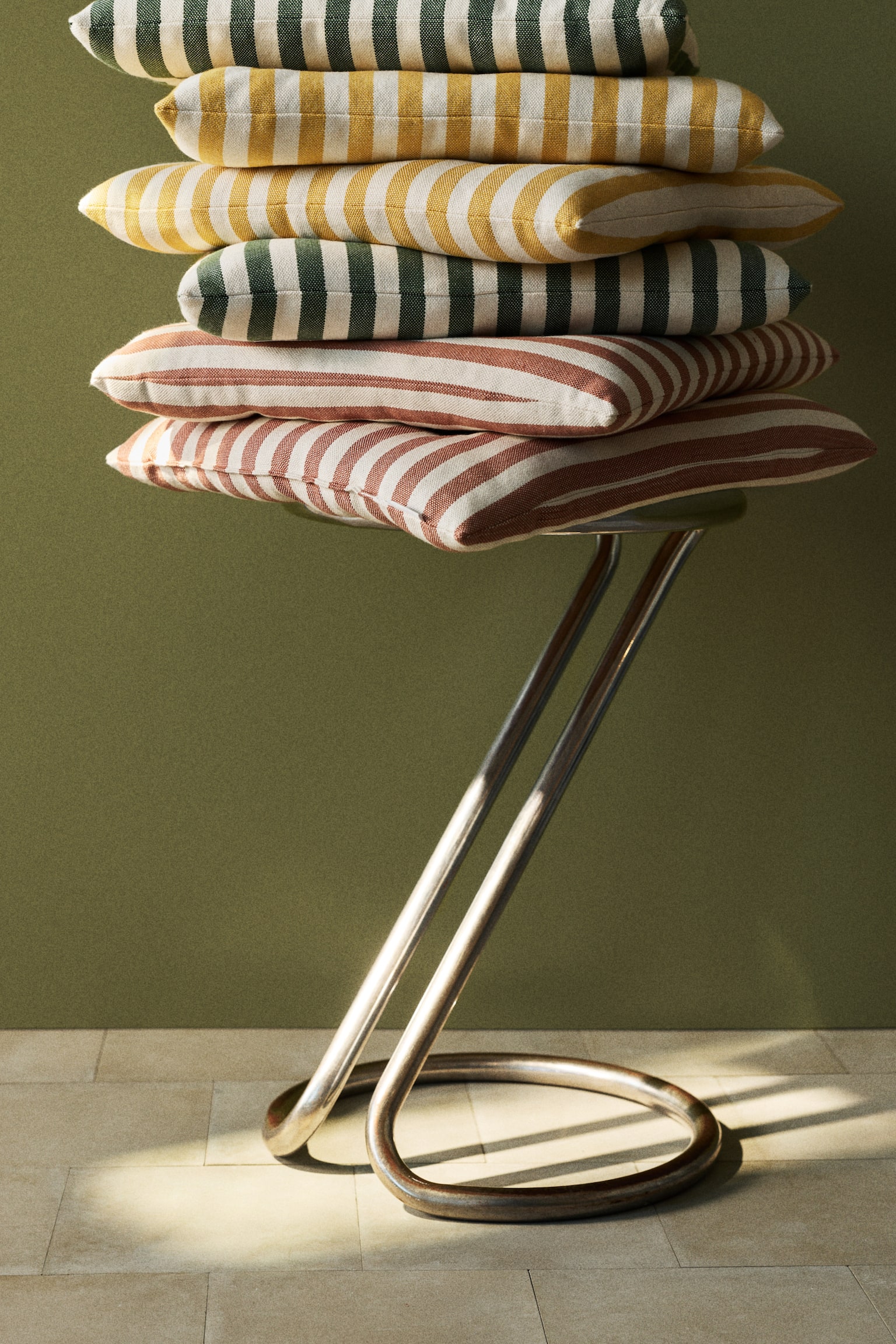 2-pack outdoor seat cushions - Yellow/Striped/Beige/Striped/Khaki green/Striped/Orange/Striped/Blue/Striped/Dark grey/Striped - 2