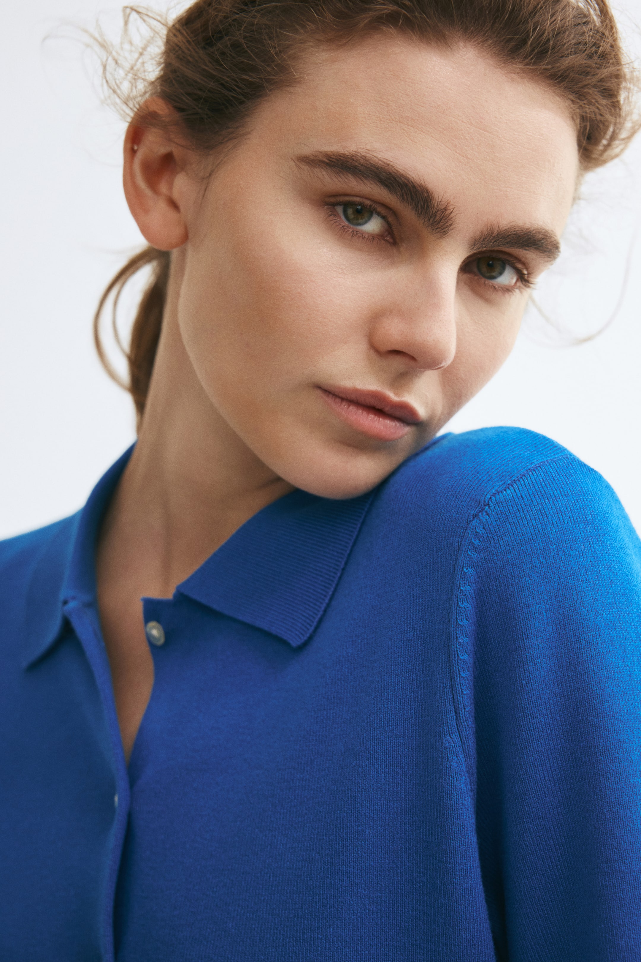 View larger image: Ribbed short-sleeved cardigan - Bright blue - Ladies | H&M 1