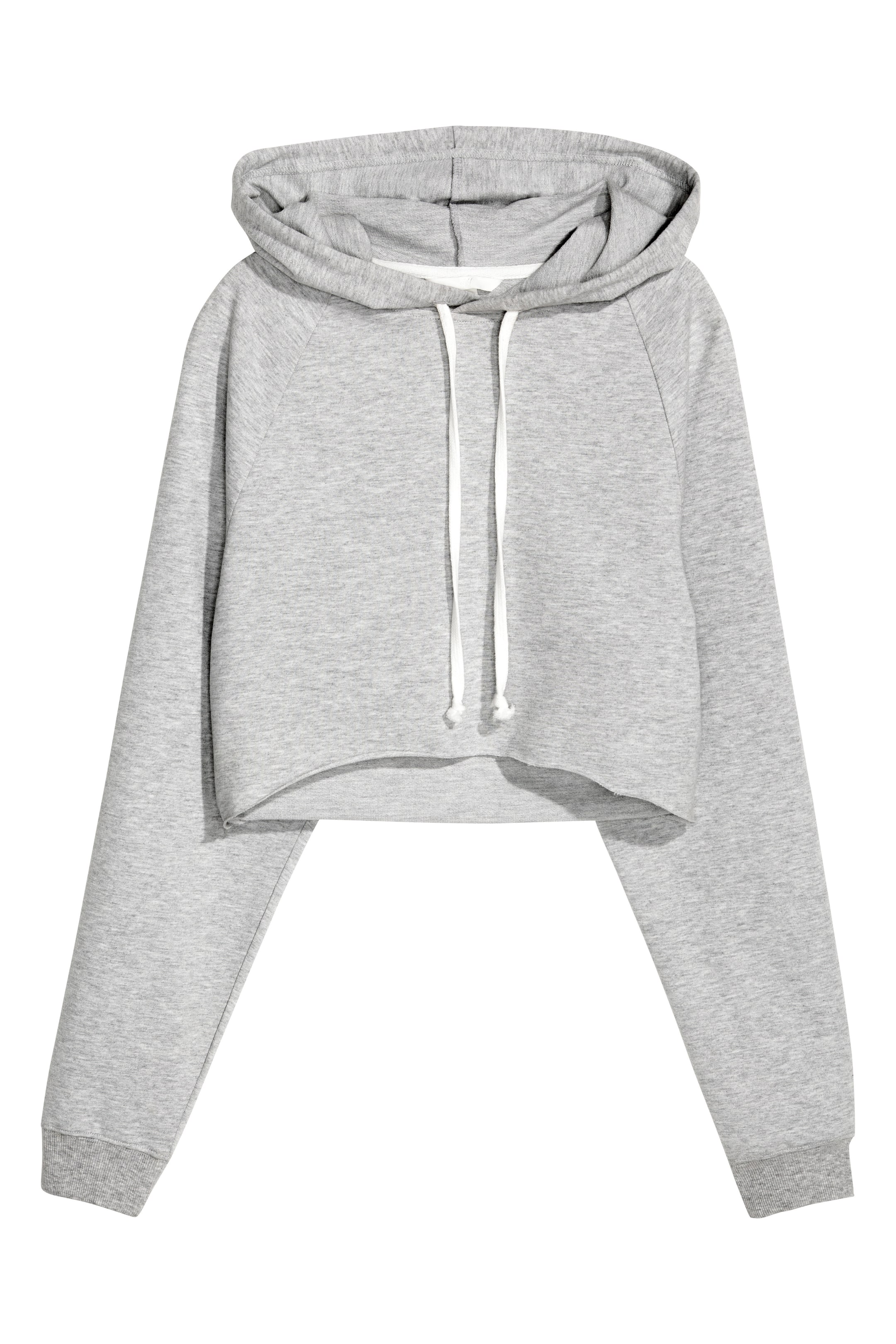 View larger image: Hooded crop top - Grey marl - Ladies | H&M GB 1
