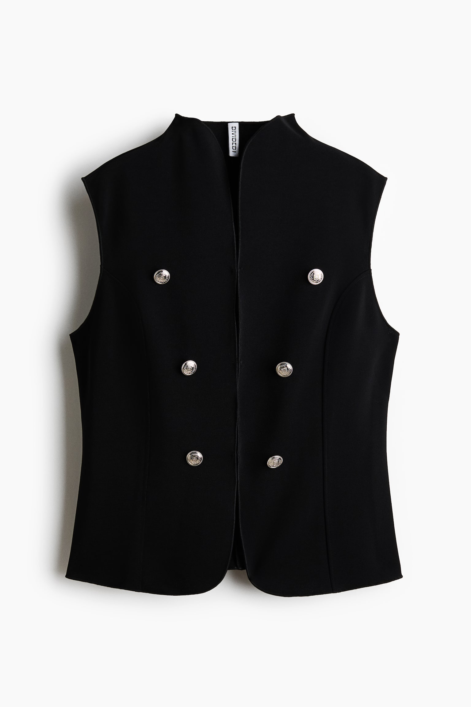 Женский жилет H&M Button-Detail Jersey Vest, цвет: Чёрный — фото 1