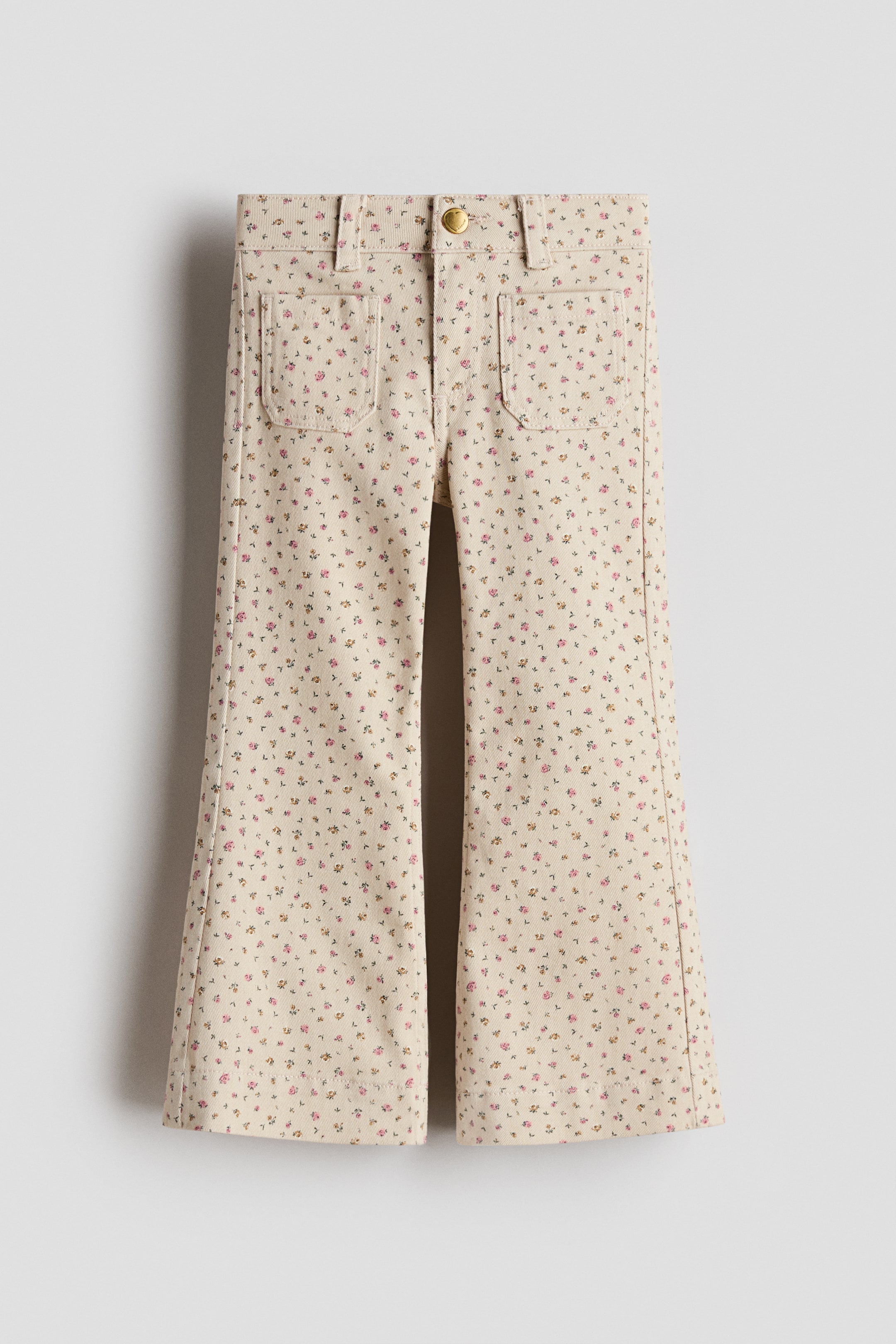 View larger image: Flared Jeans - Beige/floral - Kids | H&M US 1
